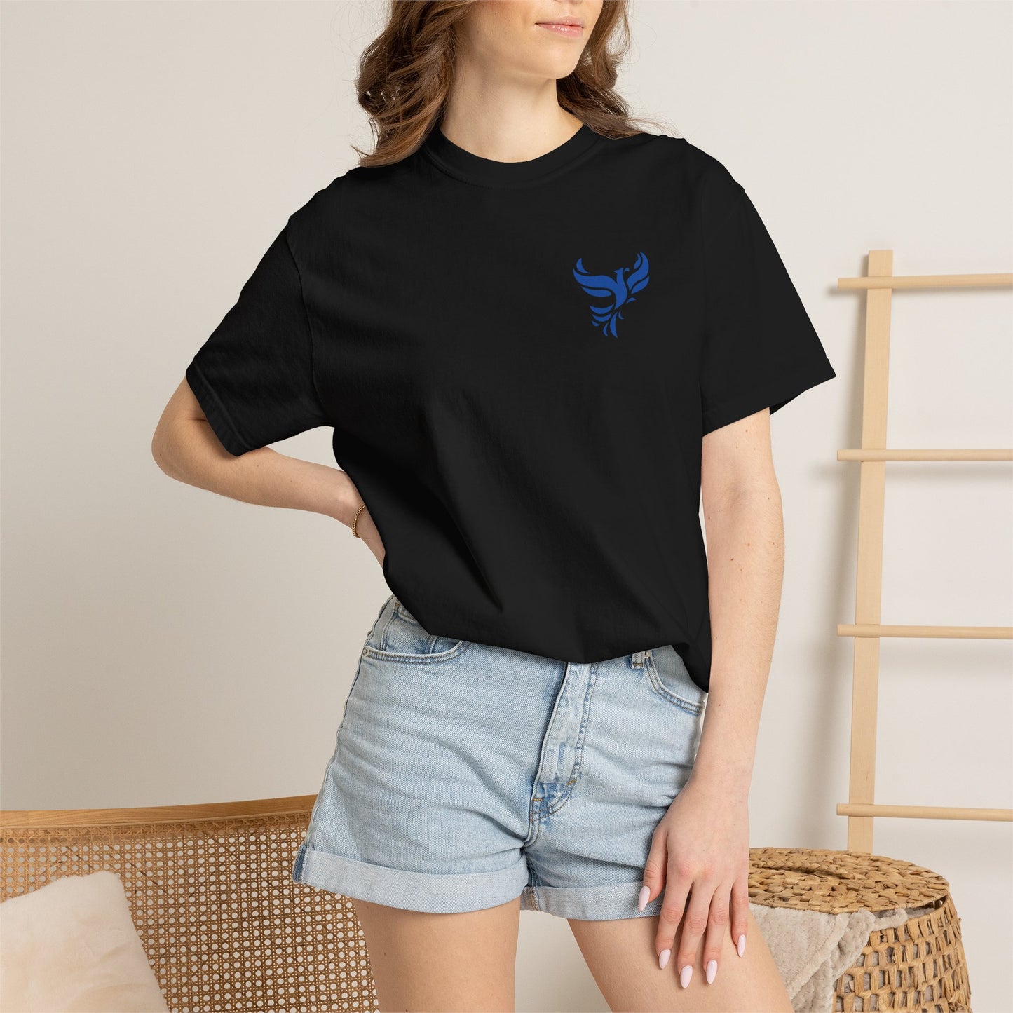 Rise and Thrive Child Abuse Awareness Shirt | Blue Phoenix Survivor & Advocate Tee | Romans 5:3–5