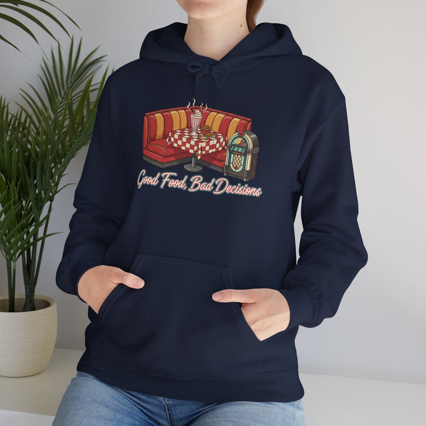 Good Food and Bad Decisions, Matchbook Diner Logo Hoodie | retro diner shirt, matchbook graphic