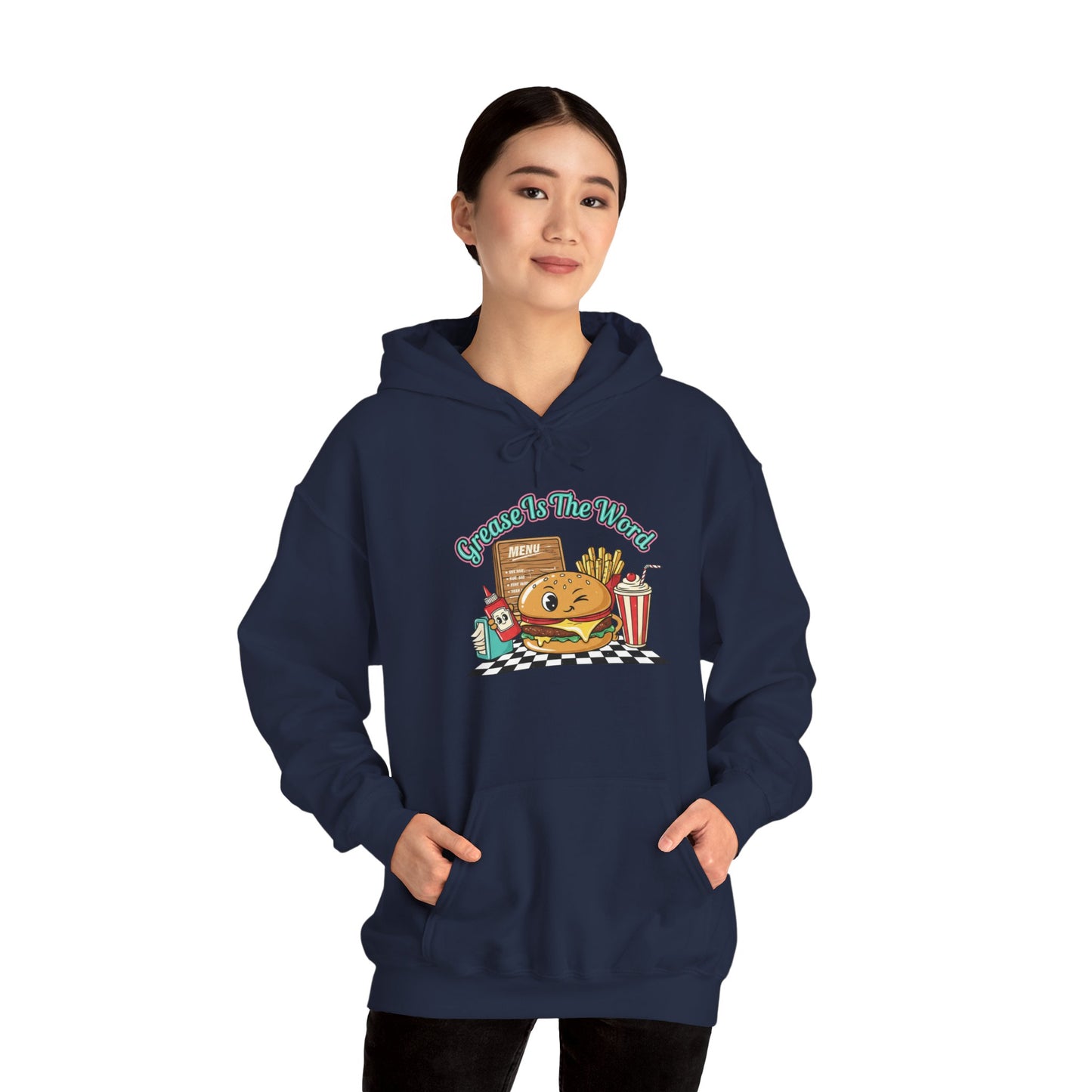 Grease is the Word, Matchbook Burger Diner Hoodie | retro diner shirt, pantry label art