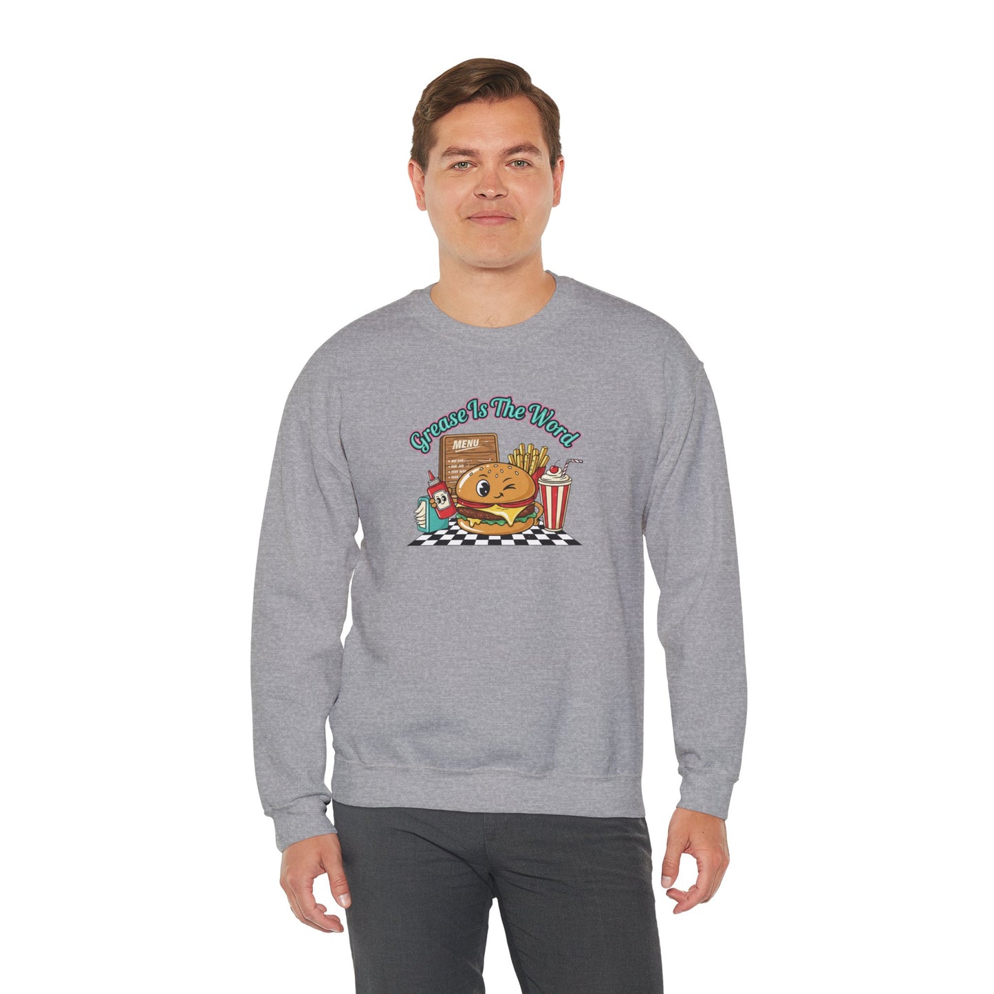 Cheeseburger Matchbook Design Sweatshirt | retro diner shirt, pantry label art