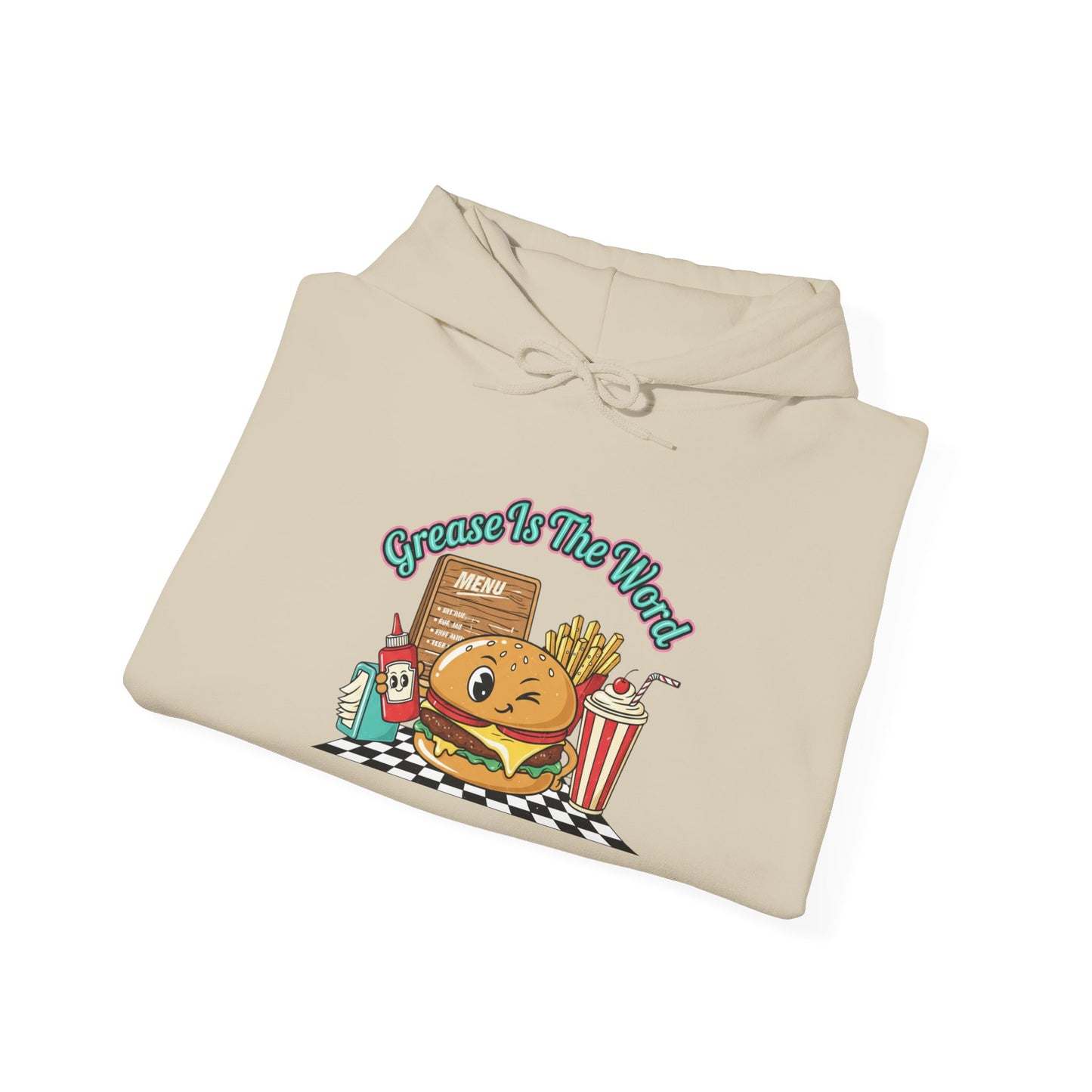 Grease is the Word, Matchbook Burger Diner Hoodie | retro diner shirt, pantry label art