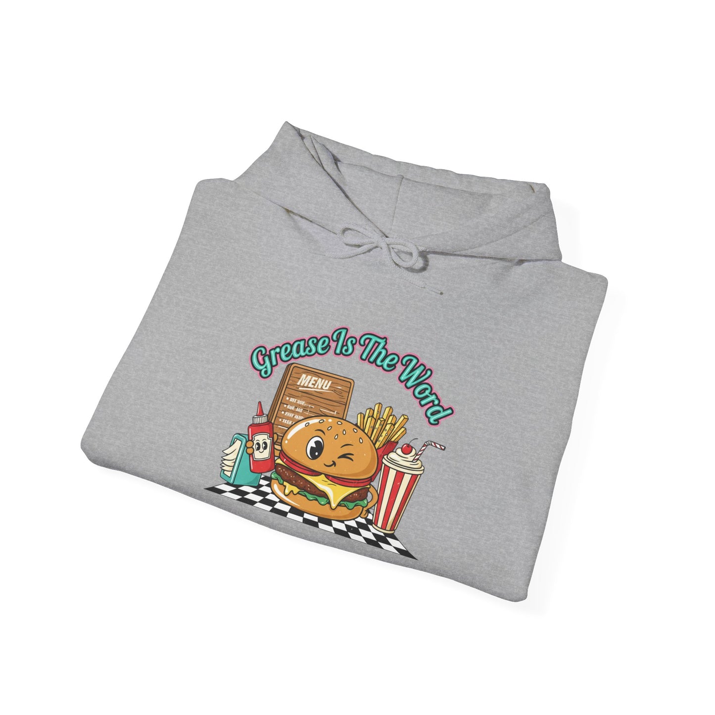 Grease is the Word, Matchbook Burger Diner Hoodie | retro diner shirt, pantry label art
