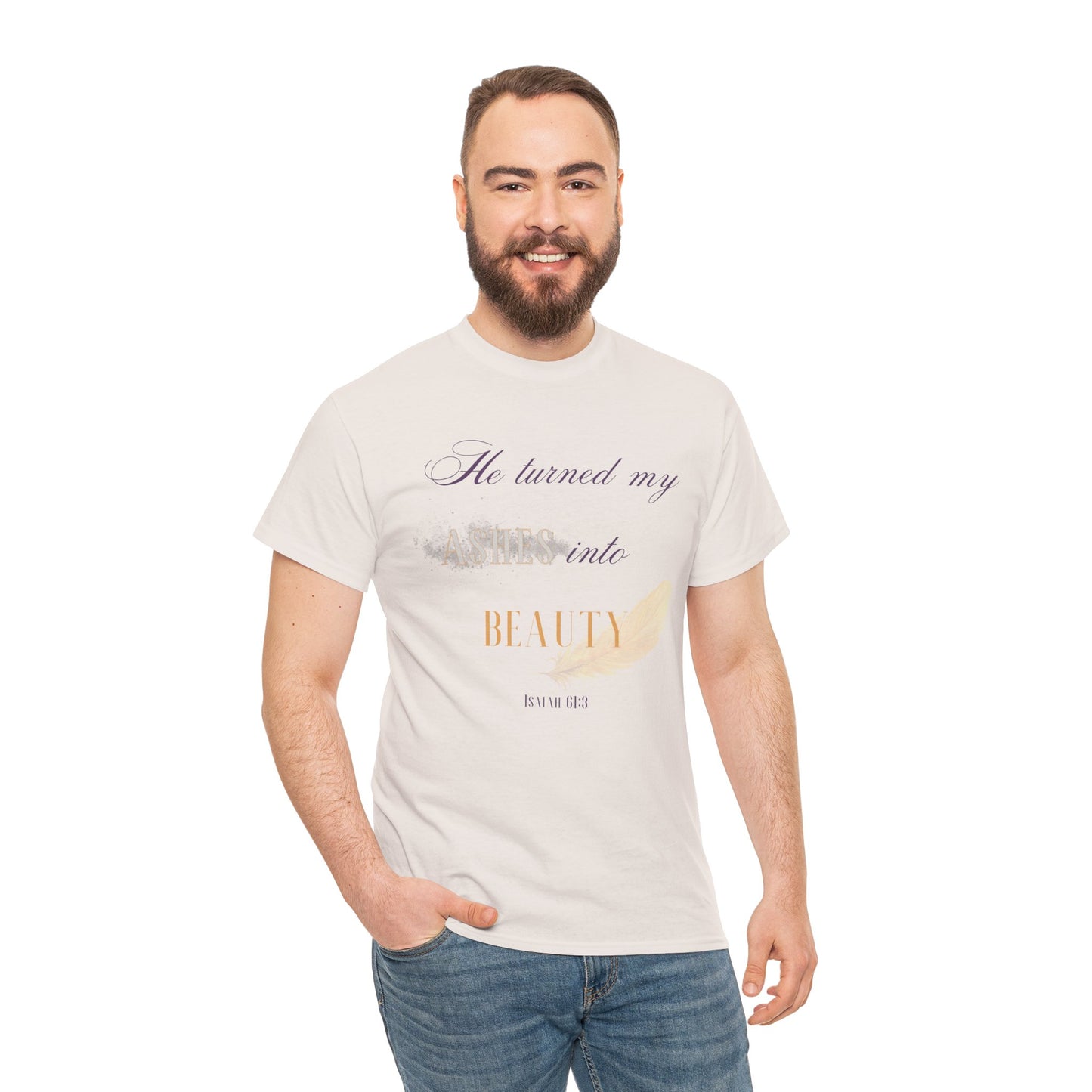 He Turned My Ashes Into Beauty Shirt – Christian Women’s Tee | Faith Based Apparel | Beauty for Ashes Shirt | Rise & Thrive Collection