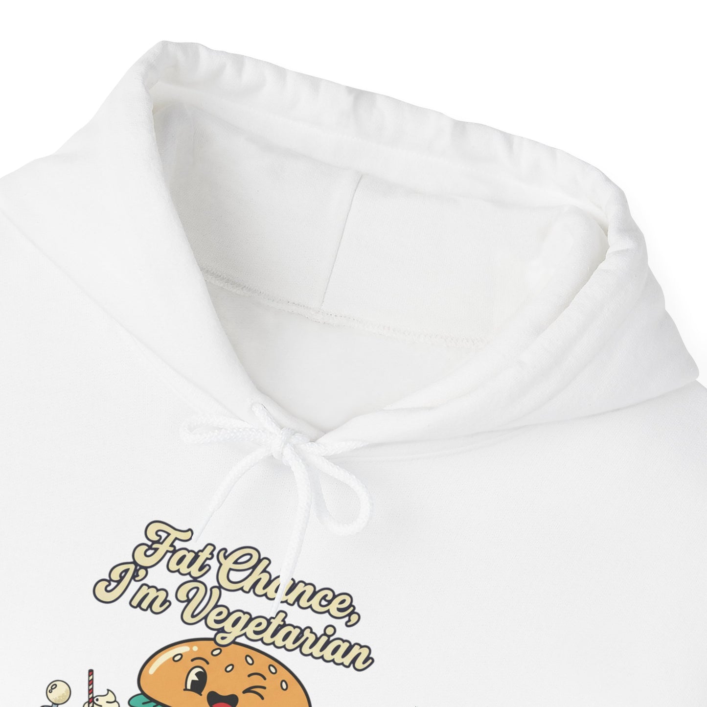 Fat Chance, I'm Vegetarian, Burger Matchbook Hoodie | retro diner shirt, matchbook graphic