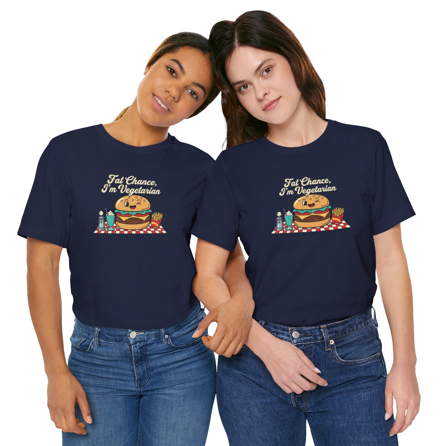 Fat Chance, I'm Vegetarian, Burger Matchbook Graphic Tee | retro diner shirt, vintage fast food design