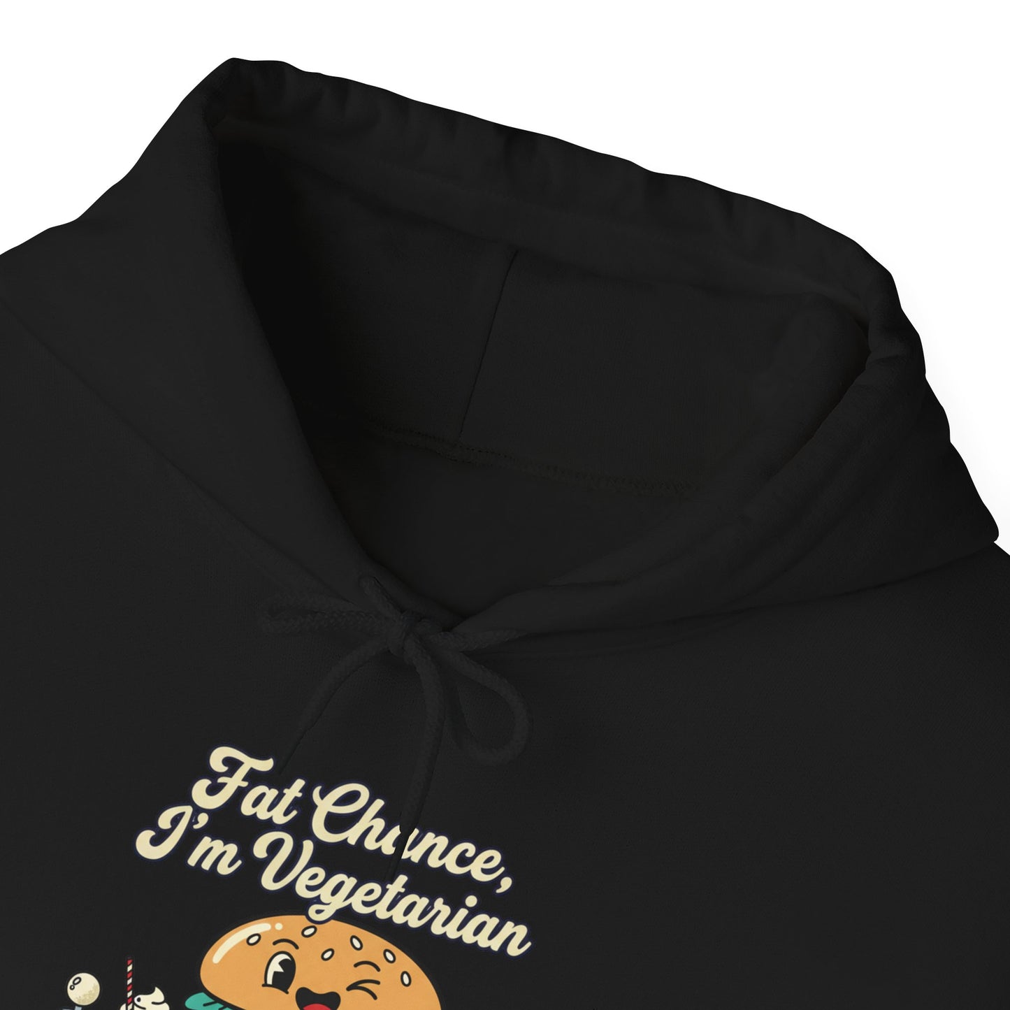 Fat Chance, I'm Vegetarian, Burger Matchbook Hoodie | retro diner shirt, matchbook graphic