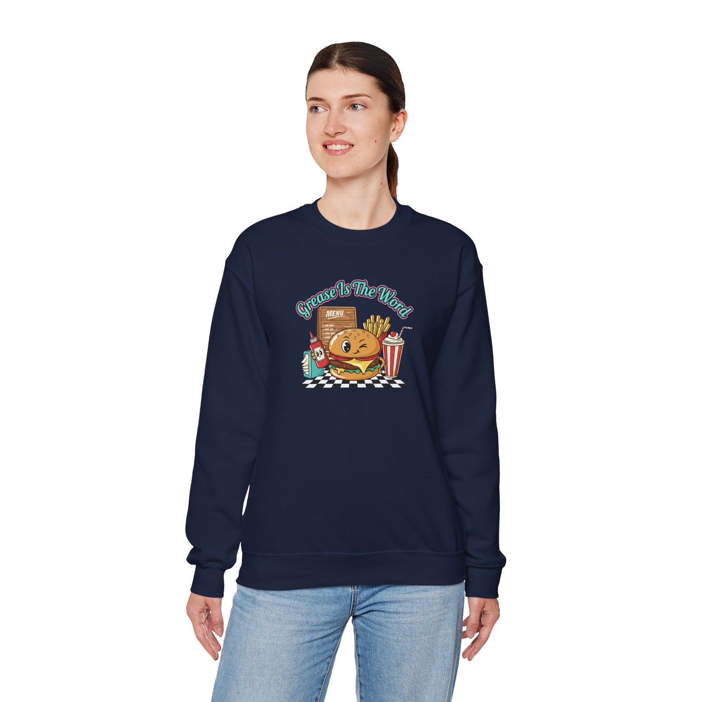 Cheeseburger Matchbook Design Sweatshirt | retro diner shirt, pantry label art