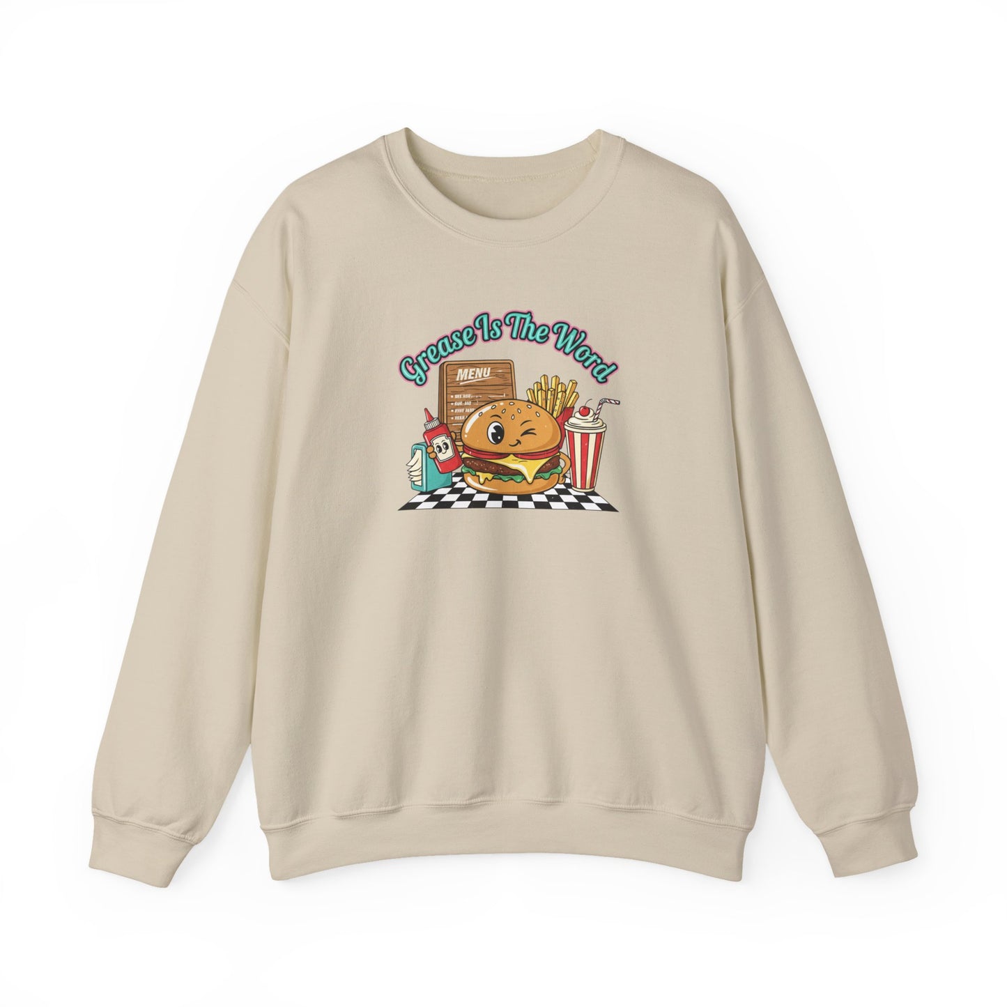 Cheeseburger Matchbook Design Sweatshirt | retro diner shirt, pantry label art