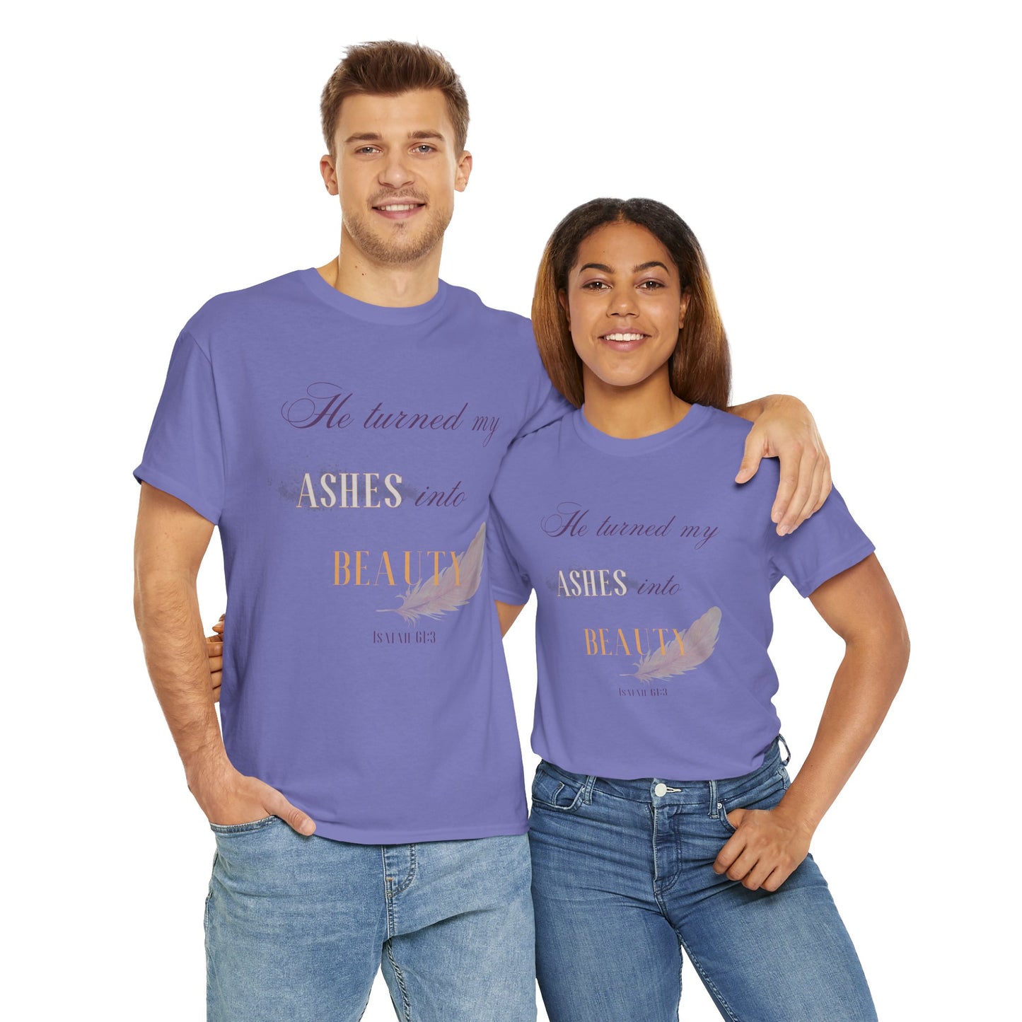 He Turned My Ashes Into Beauty Shirt – Christian Women’s Tee | Faith Based Apparel | Beauty for Ashes Shirt | Rise & Thrive Collection