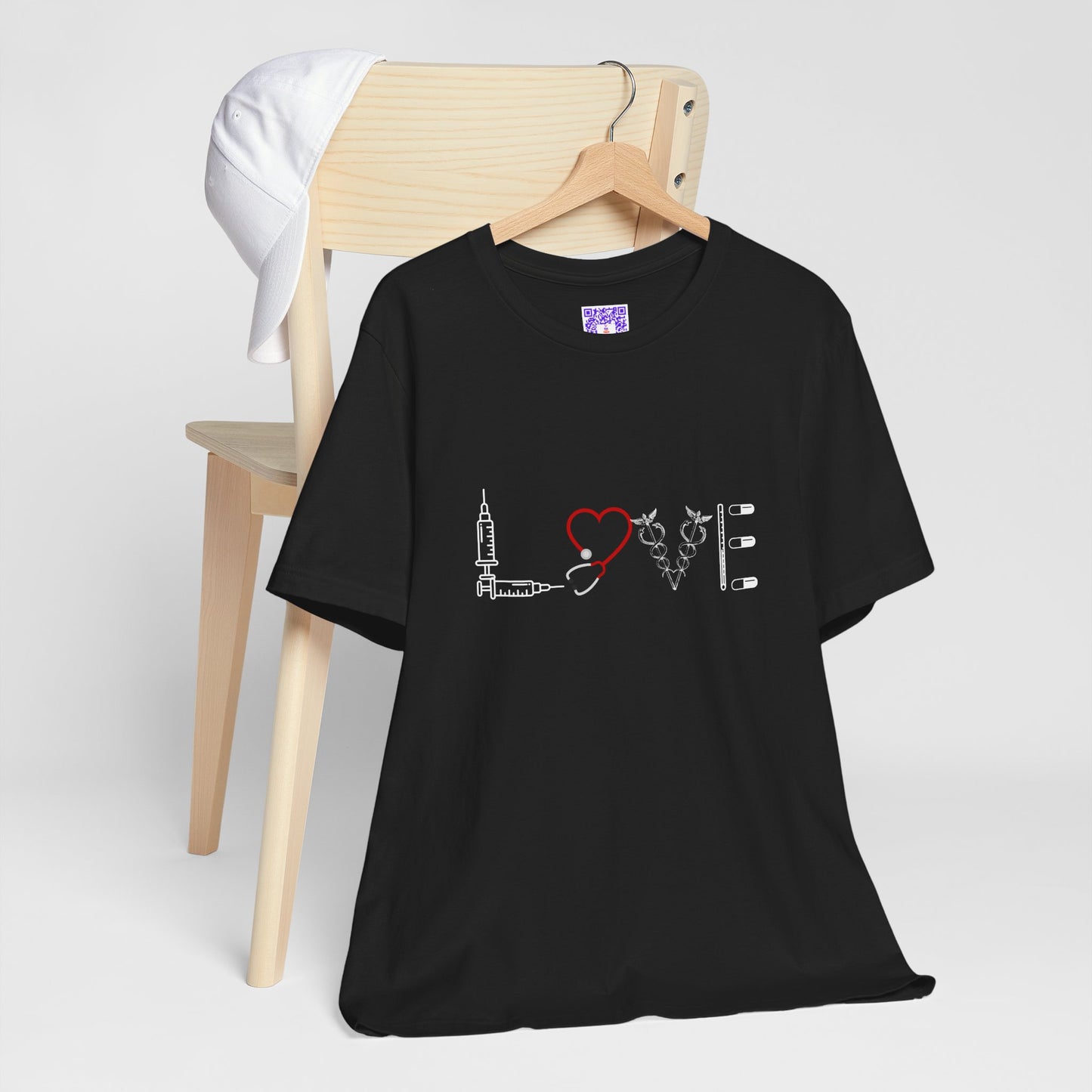 Nurse Tee Love Symbol Medical Tools Unisex Jersey Short Sleeve T-Shirt