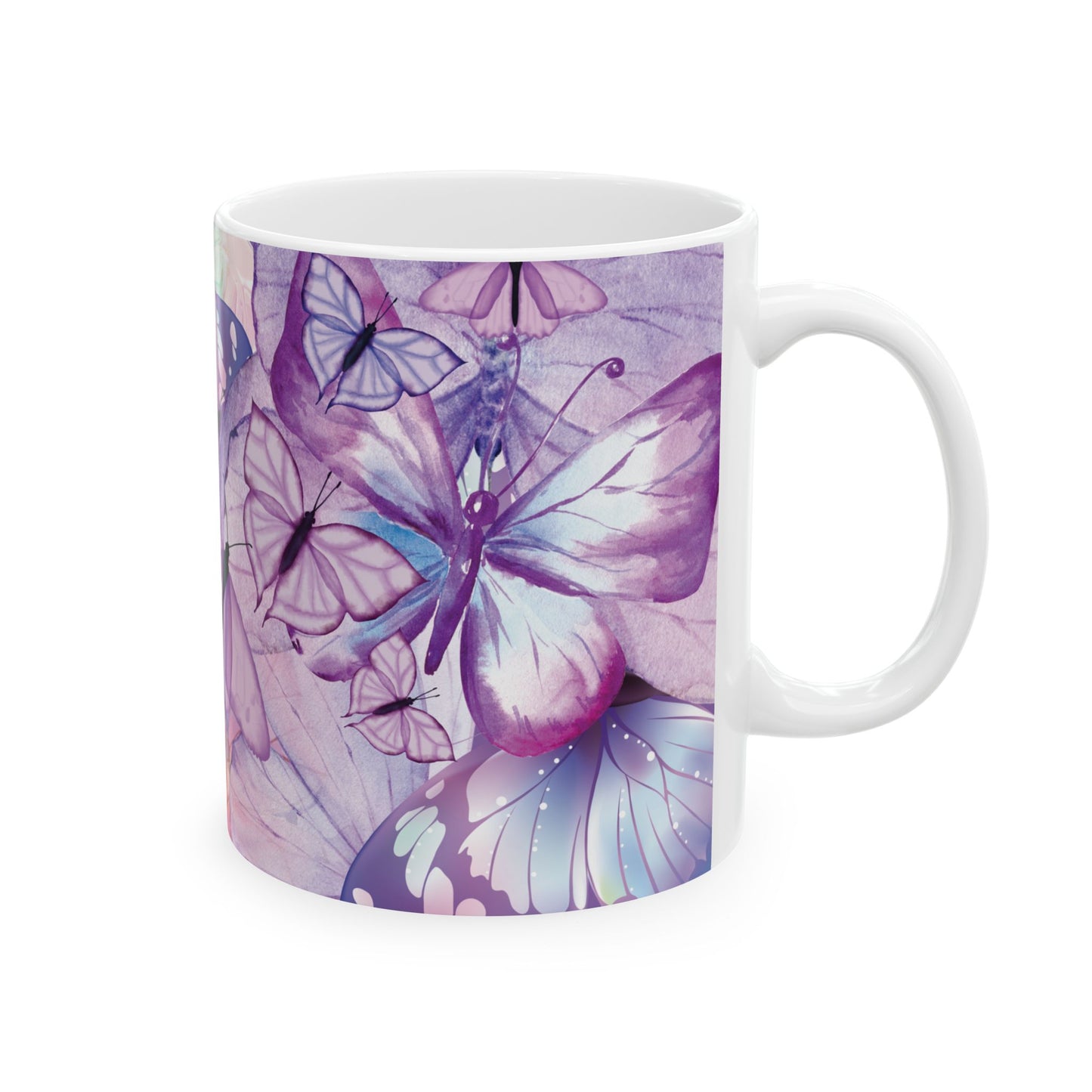 Butterfly Dream Ceramic Mug, Colorful Butterfly Mug, Nature Lover Gift, Artistic Coffee Cup, Spring Decor, Unique Drinkware