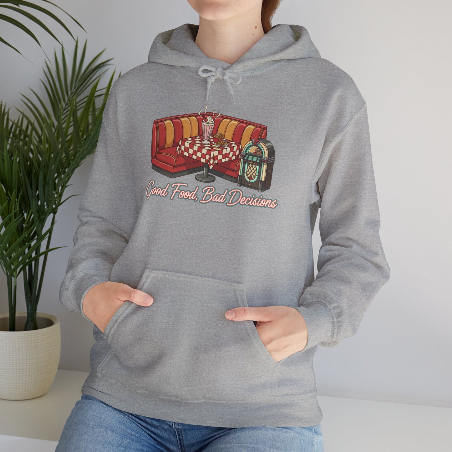 Good Food and Bad Decisions, Matchbook Diner Logo Hoodie | retro diner shirt, matchbook graphic
