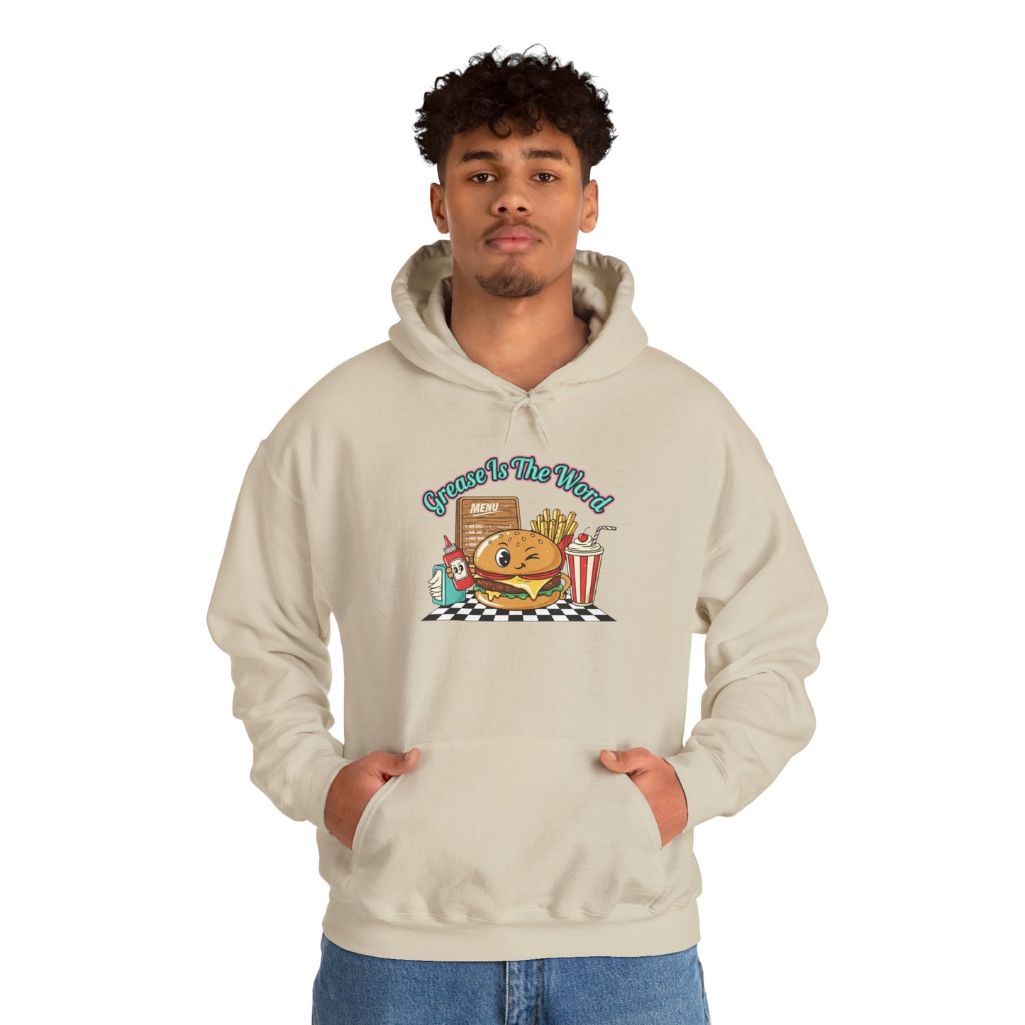 Grease is the Word, Matchbook Burger Diner Hoodie | retro diner shirt, pantry label art