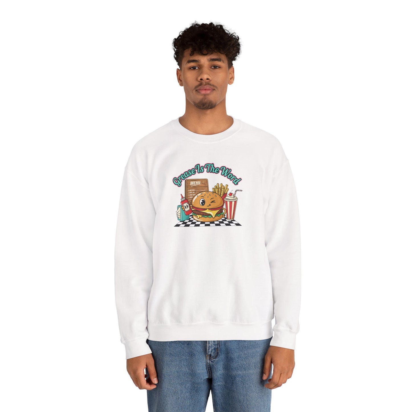 Cheeseburger Matchbook Design Sweatshirt | retro diner shirt, pantry label art