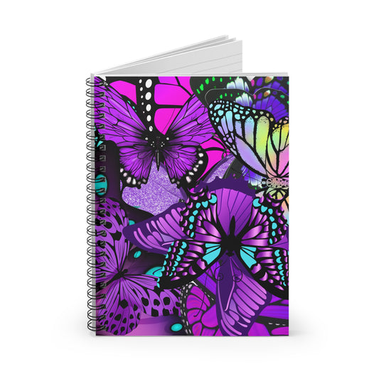 Colorful Butterfly Spiral Notebook, Ideal for Journaling, School, Gifts, Butterfly Lovers, Nature Enthusiasts