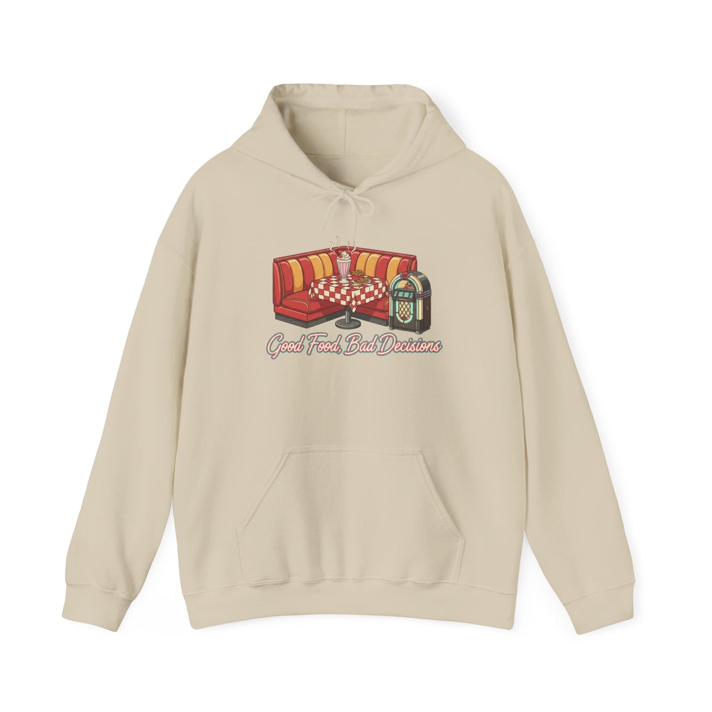 Good Food and Bad Decisions, Matchbook Diner Logo Hoodie | retro diner shirt, matchbook graphic