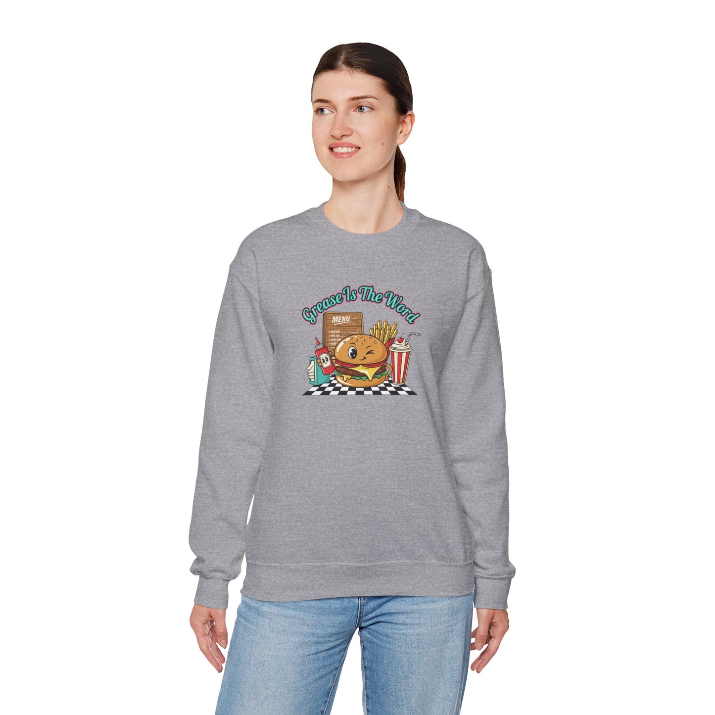 Cheeseburger Matchbook Design Sweatshirt | retro diner shirt, pantry label art