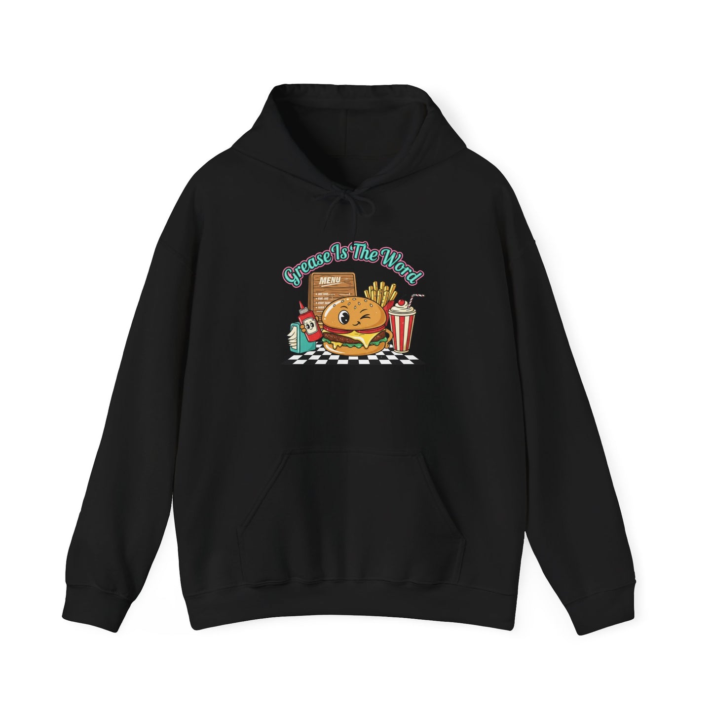 Grease is the Word, Matchbook Burger Diner Hoodie | retro diner shirt, pantry label art