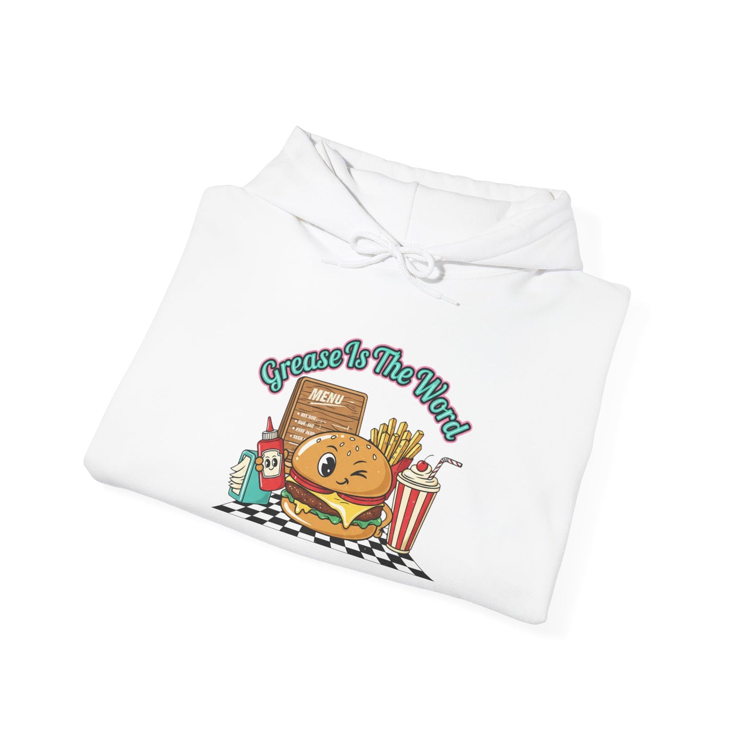 Grease is the Word, Matchbook Burger Diner Hoodie | retro diner shirt, pantry label art