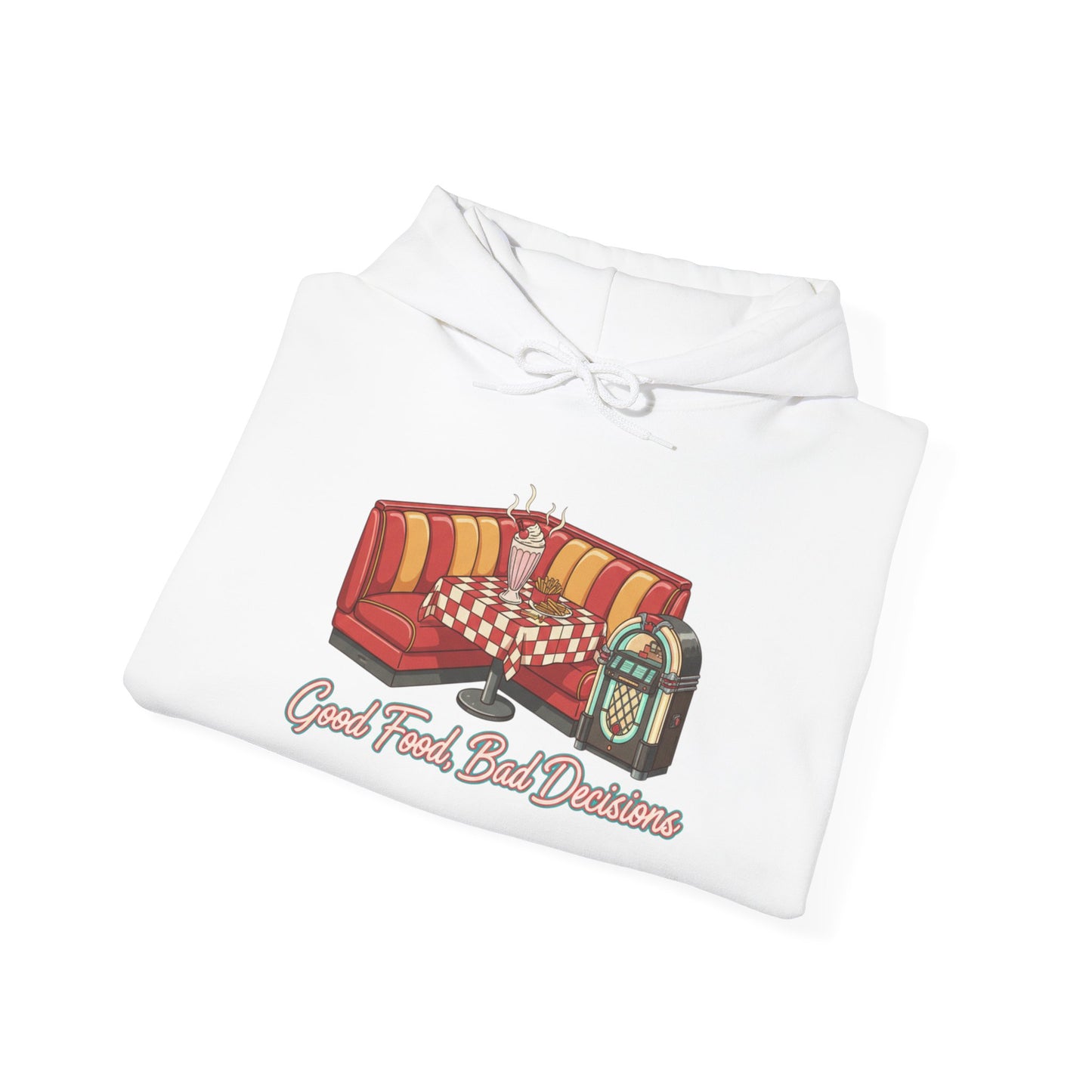 Good Food and Bad Decisions, Matchbook Diner Logo Hoodie | retro diner shirt, matchbook graphic