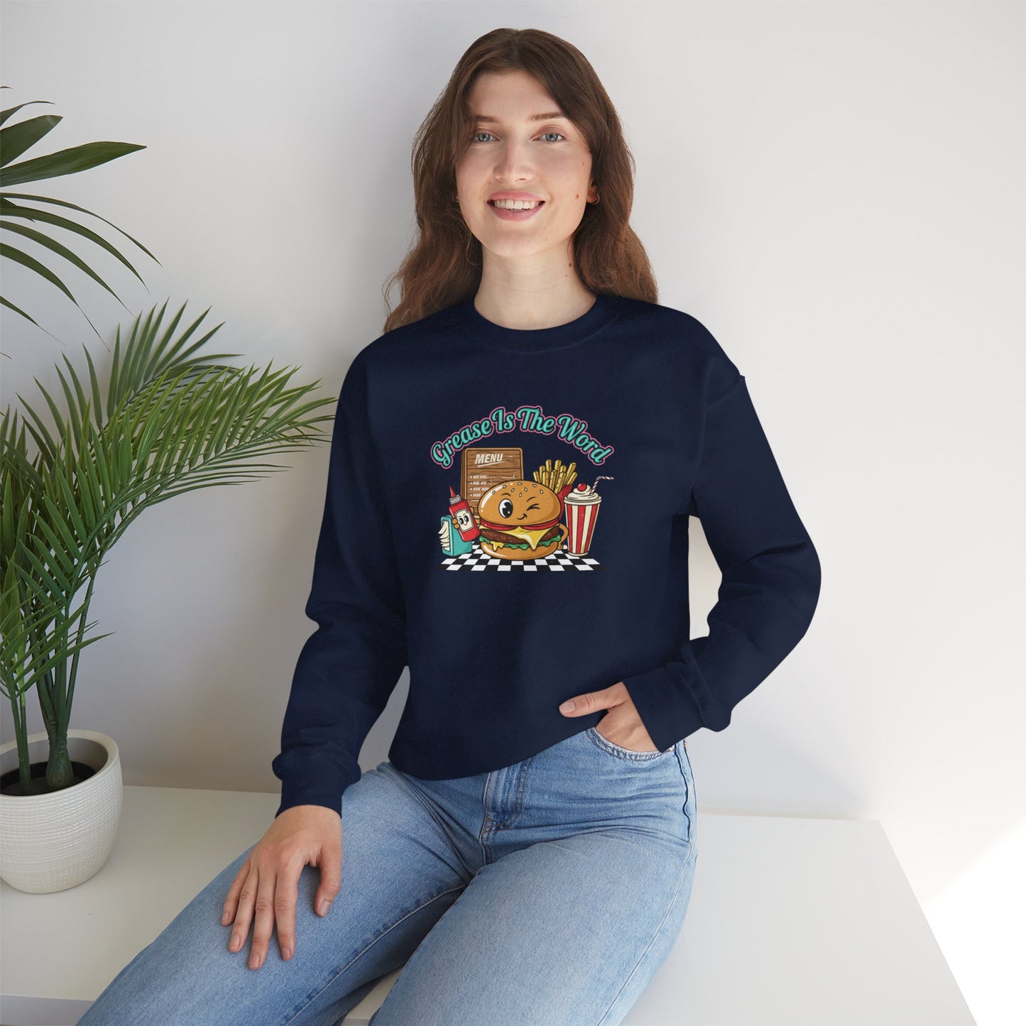 Cheeseburger Matchbook Design Sweatshirt | retro diner shirt, pantry label art