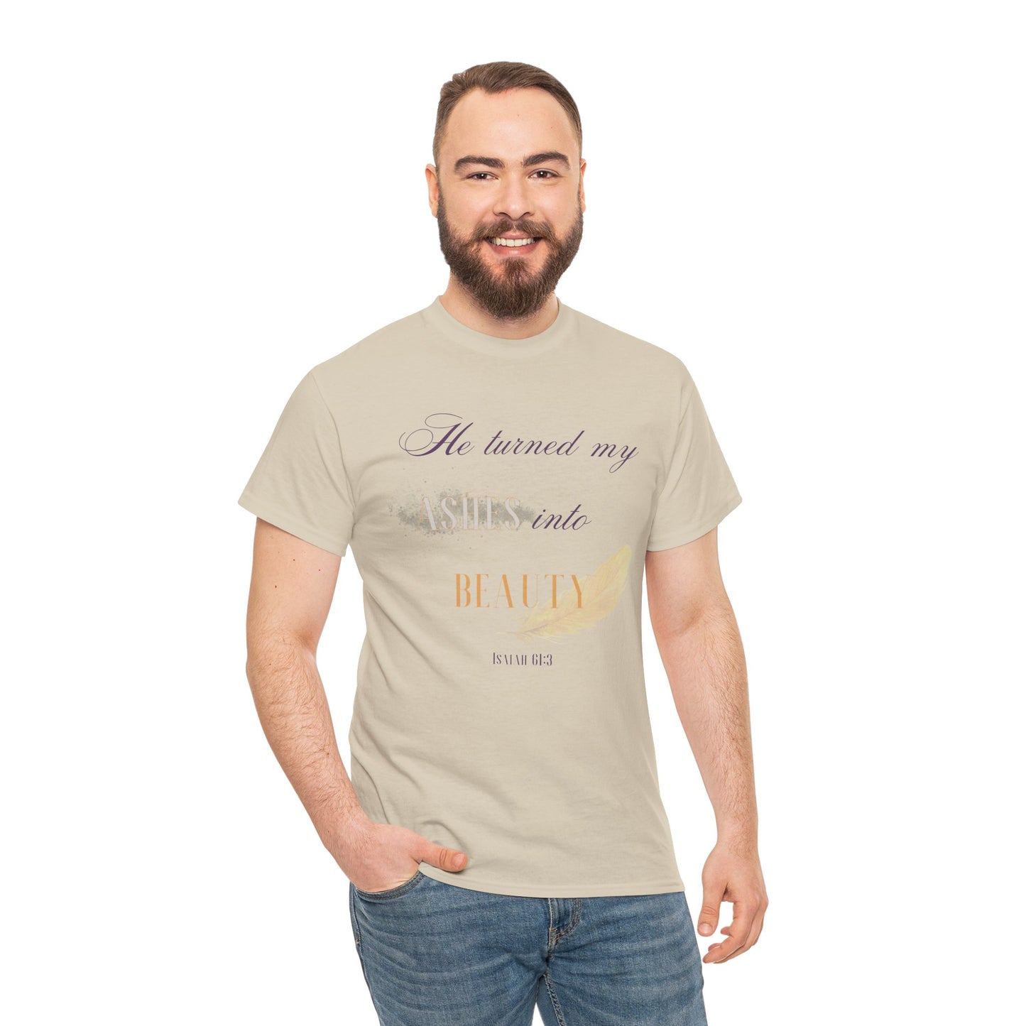 He Turned My Ashes Into Beauty Shirt – Christian Women’s Tee | Faith Based Apparel | Beauty for Ashes Shirt | Rise & Thrive Collection