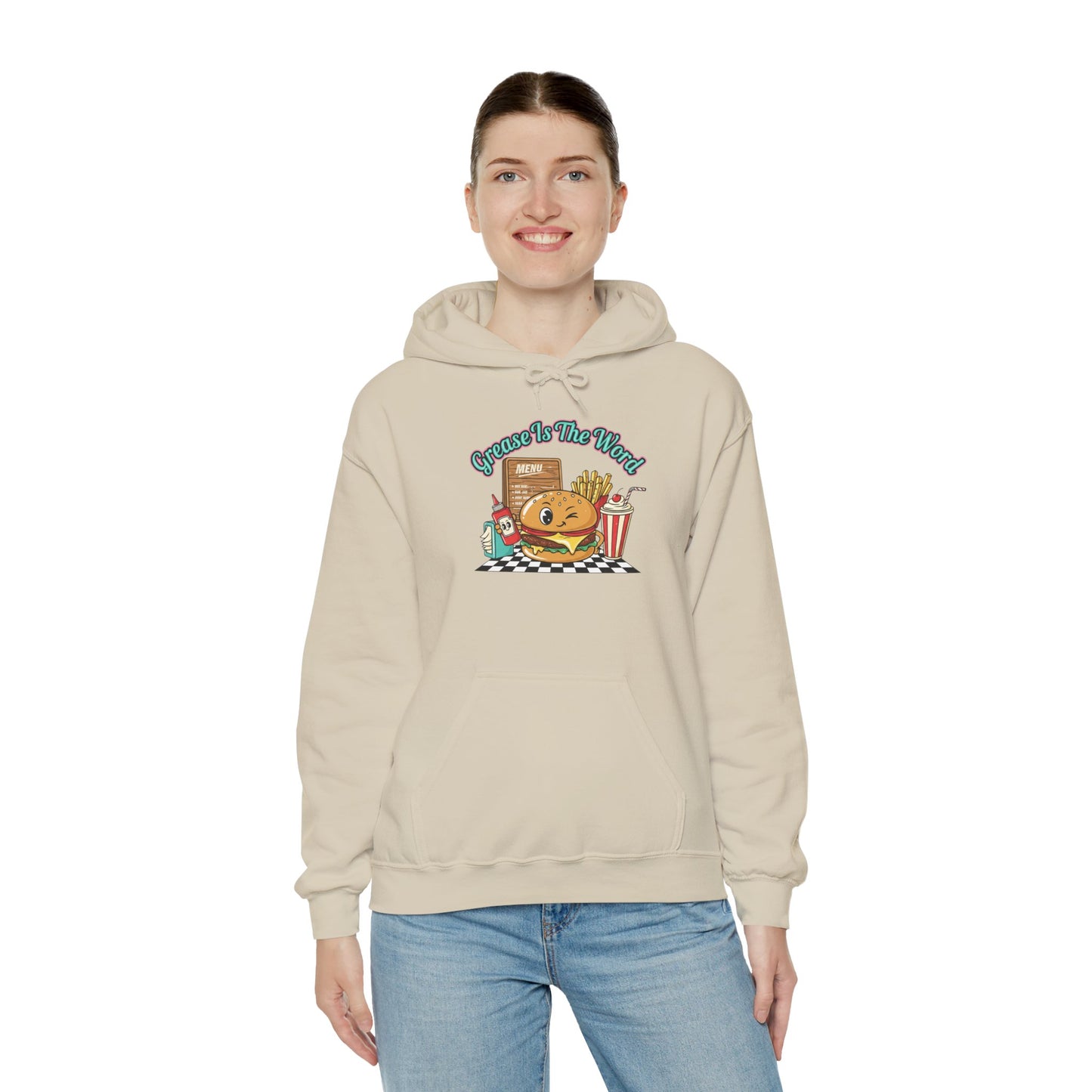 Grease is the Word, Matchbook Burger Diner Hoodie | retro diner shirt, pantry label art