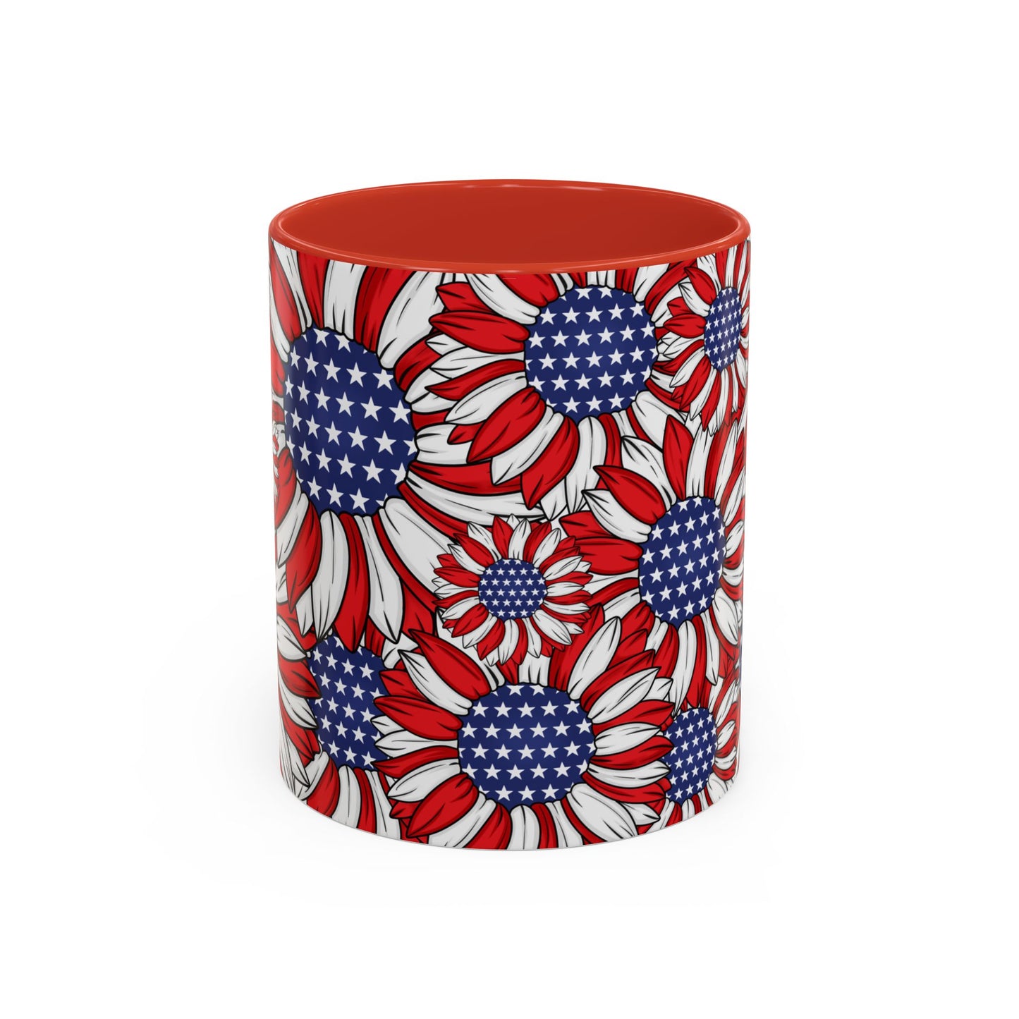 Patriotic Floral Coffee Mug | 11oz & 15oz | Red, White & Blue Décor | Perfect for Independence Day, Gifts & Everyday Use