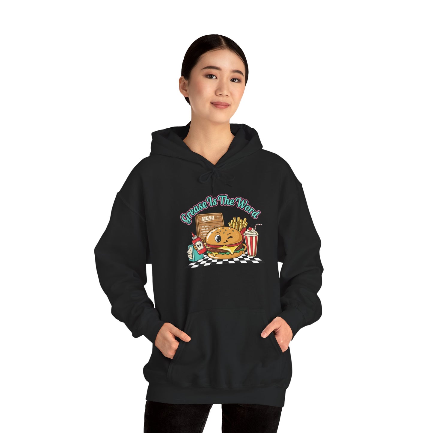 Grease is the Word, Matchbook Burger Diner Hoodie | retro diner shirt, pantry label art