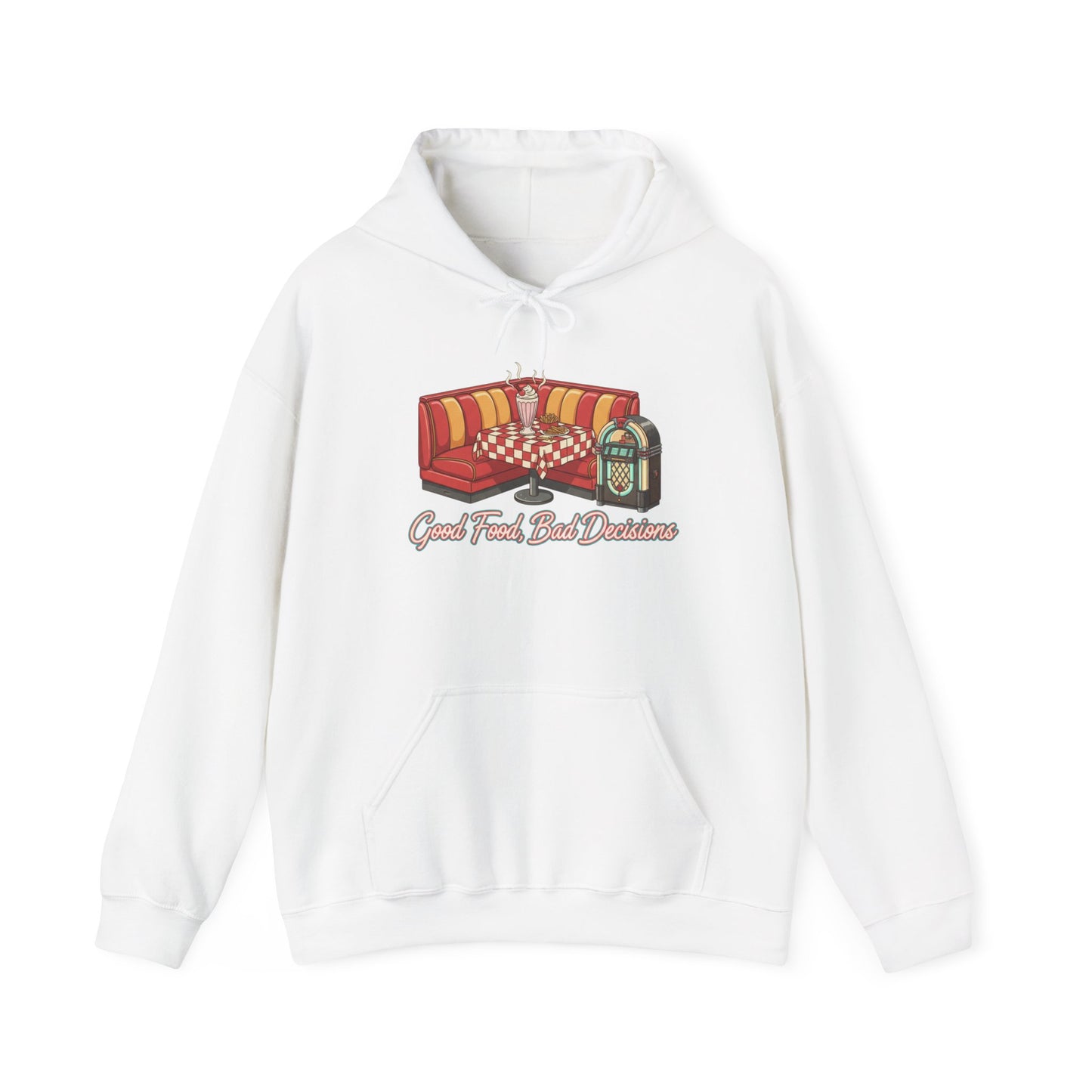 Good Food and Bad Decisions, Matchbook Diner Logo Hoodie | retro diner shirt, matchbook graphic