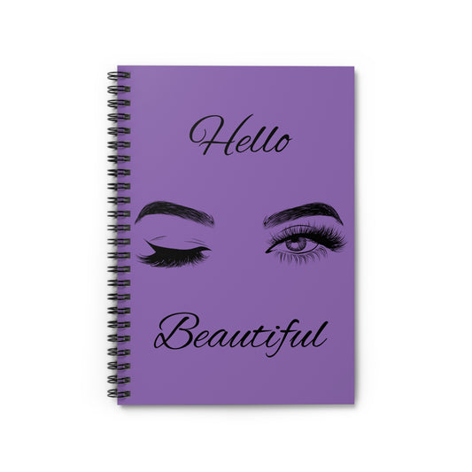 Hello Beautiful, Eyes, Spiral Notebook - Ruled Line, Cute Stationery, Gift for Her, Artistic Journal, Creative Writing, Valentine's Day, Graduation
