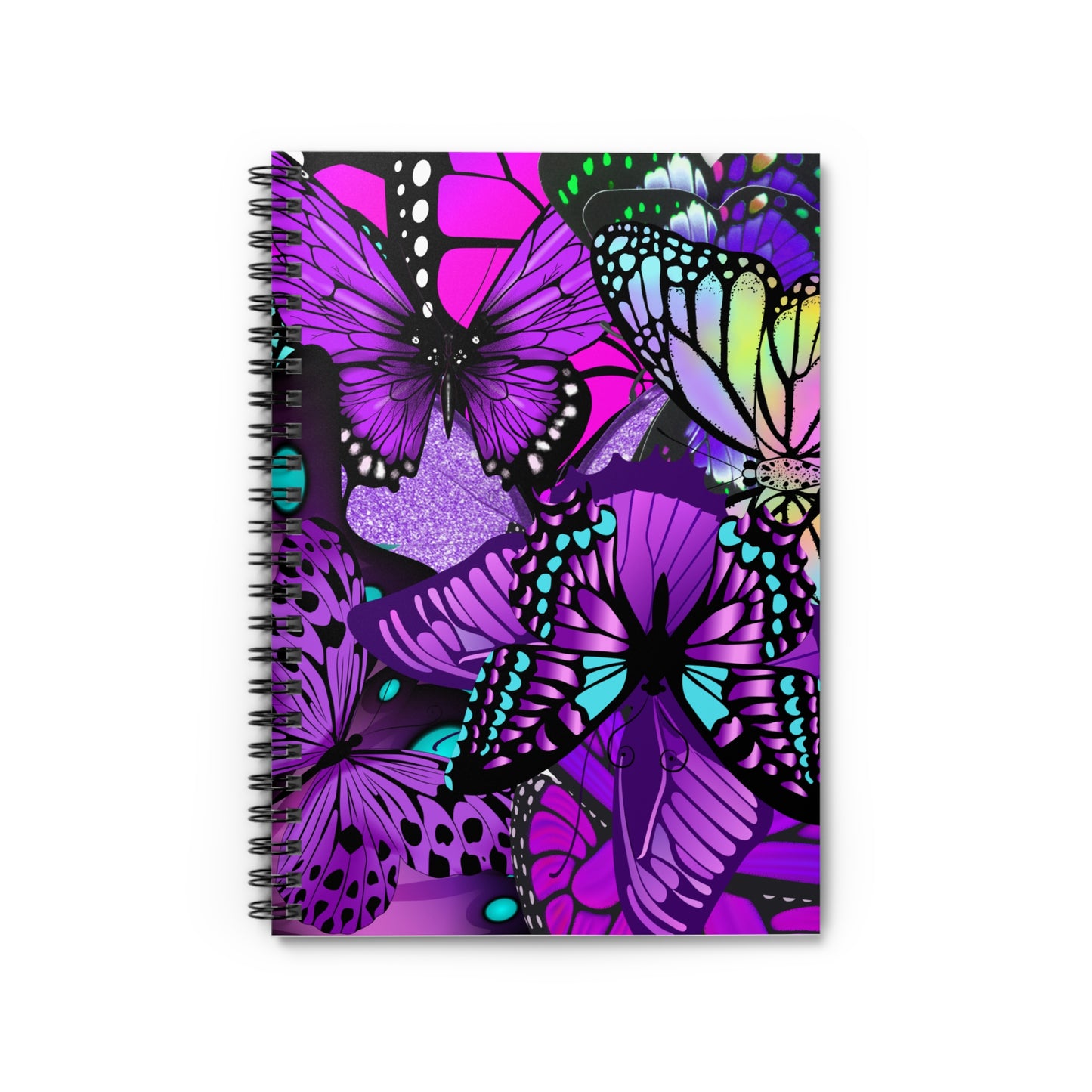 Colorful Butterfly Spiral Notebook, Ideal for Journaling, School, Gifts, Butterfly Lovers, Nature Enthusiasts