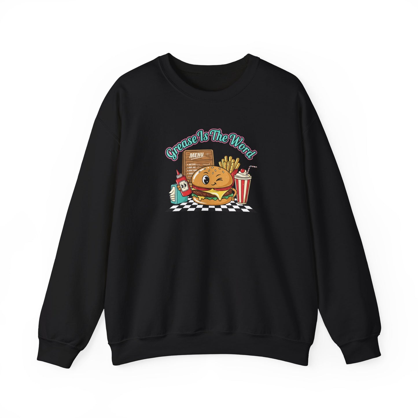Cheeseburger Matchbook Design Sweatshirt | retro diner shirt, pantry label art