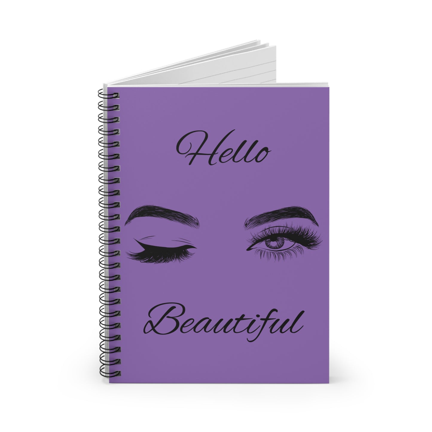 Hello Beautiful, Eyes, Spiral Notebook - Ruled Line, Cute Stationery, Gift for Her, Artistic Journal, Creative Writing, Valentine's Day, Graduation