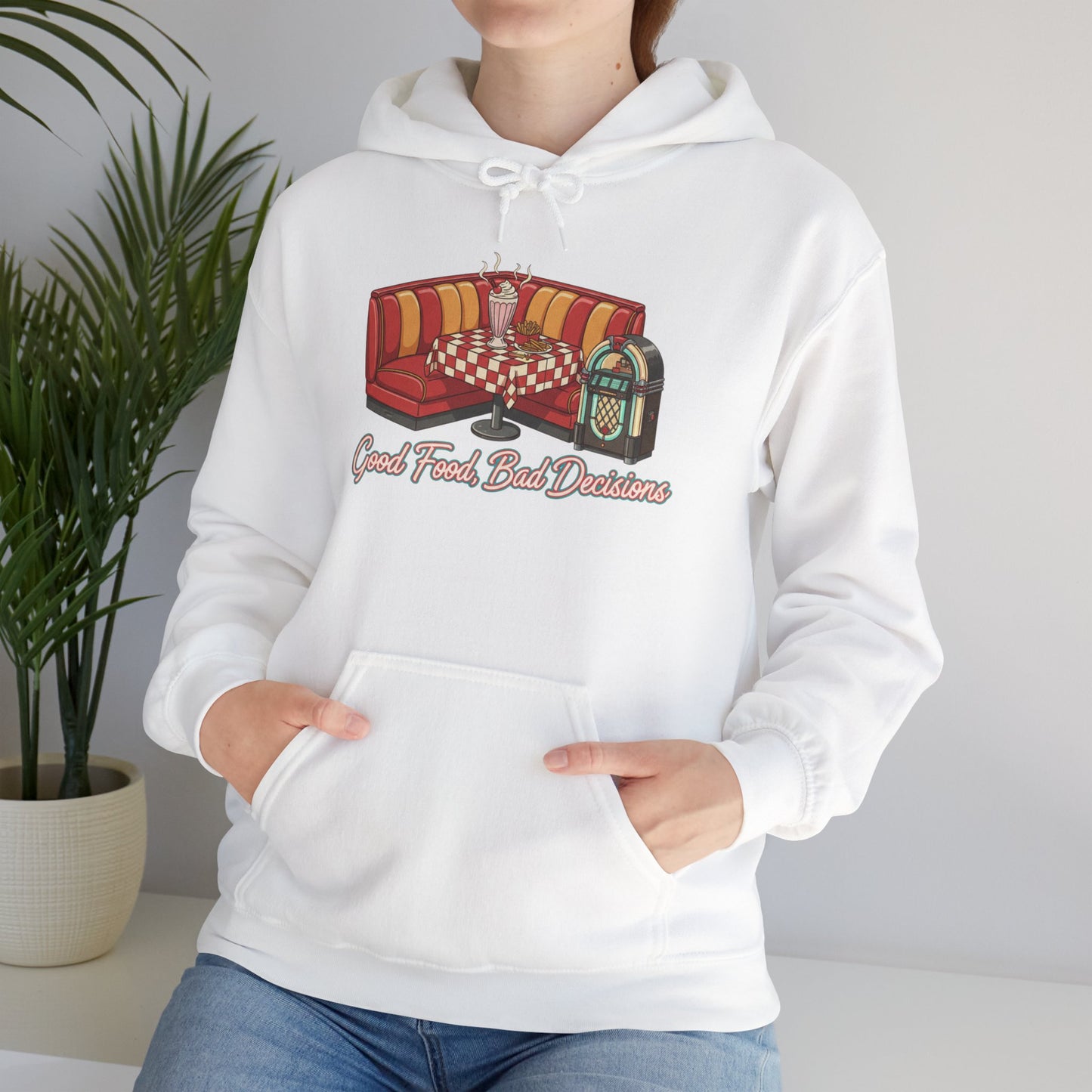 Good Food and Bad Decisions, Matchbook Diner Logo Hoodie | retro diner shirt, matchbook graphic