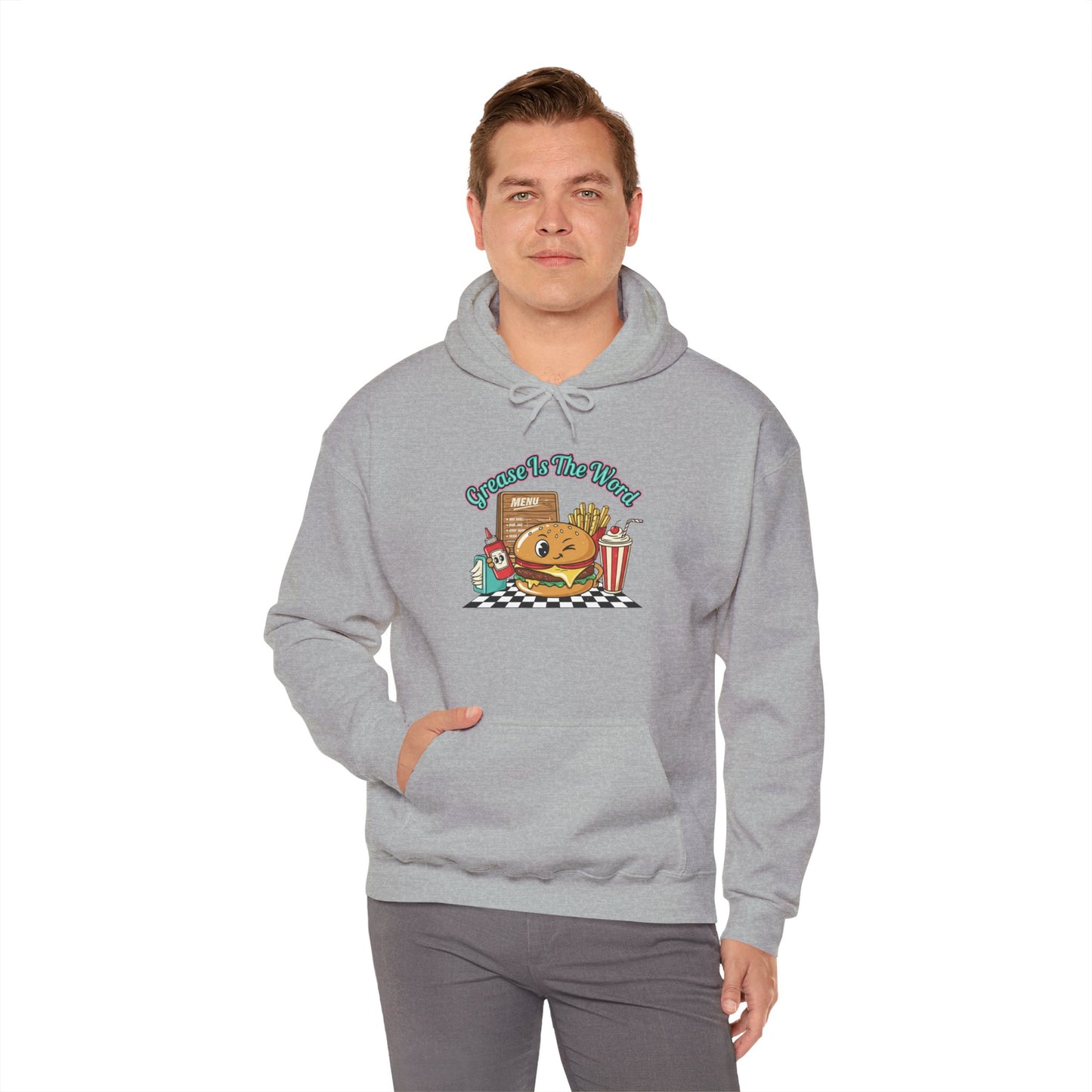 Grease is the Word, Matchbook Burger Diner Hoodie | retro diner shirt, pantry label art