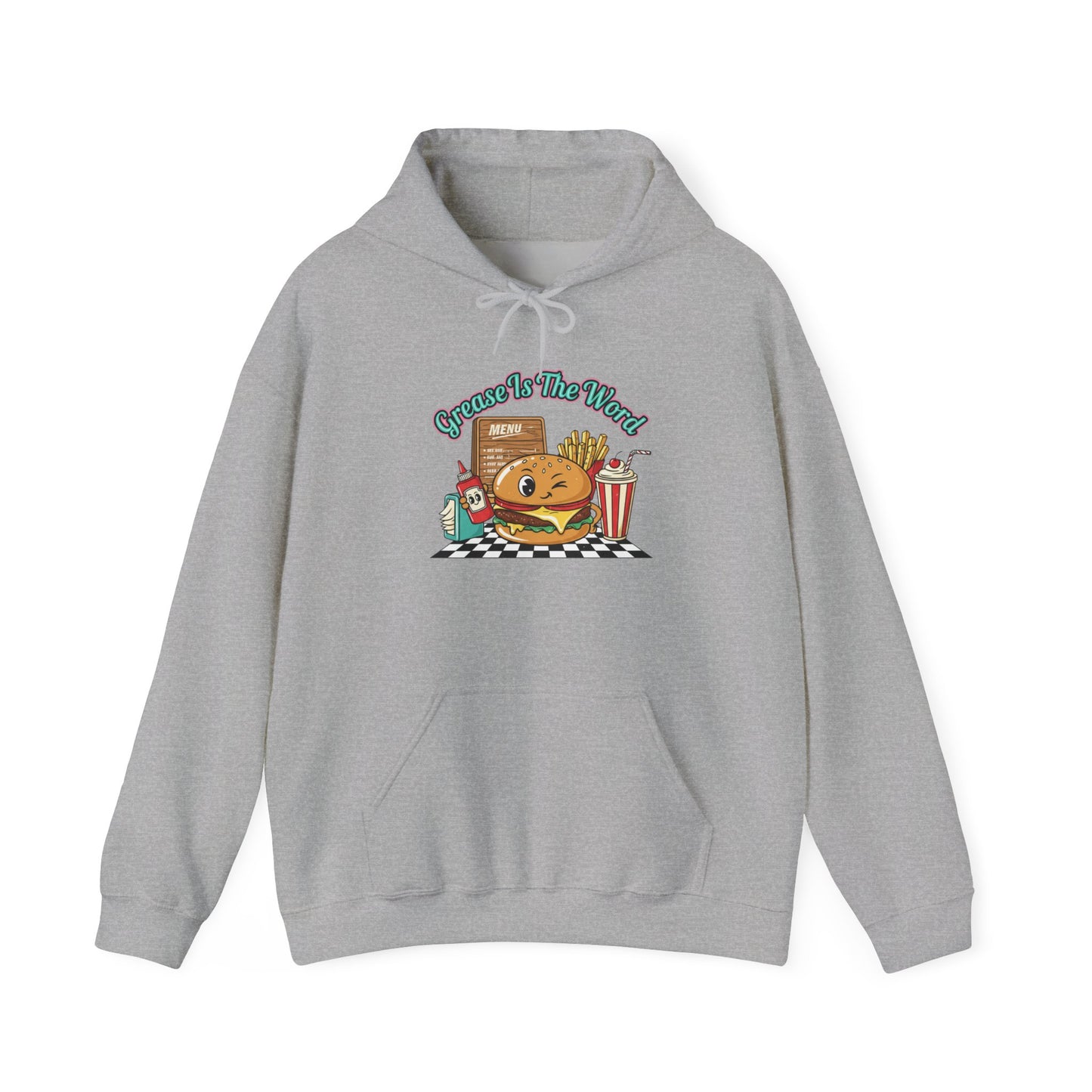 Grease is the Word, Matchbook Burger Diner Hoodie | retro diner shirt, pantry label art