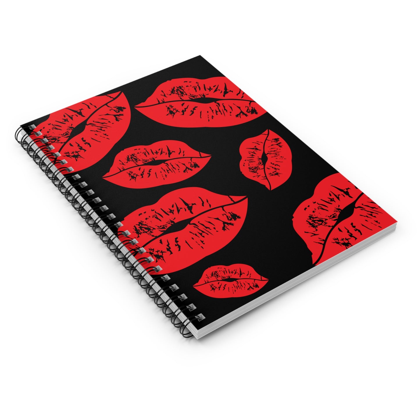 Bold Lip Print Spiral Notebook - Ruled Line, Cute Stationery, Gift for Her, Artistic Journal, Creative Writing, Valentine's Day, Graduation
