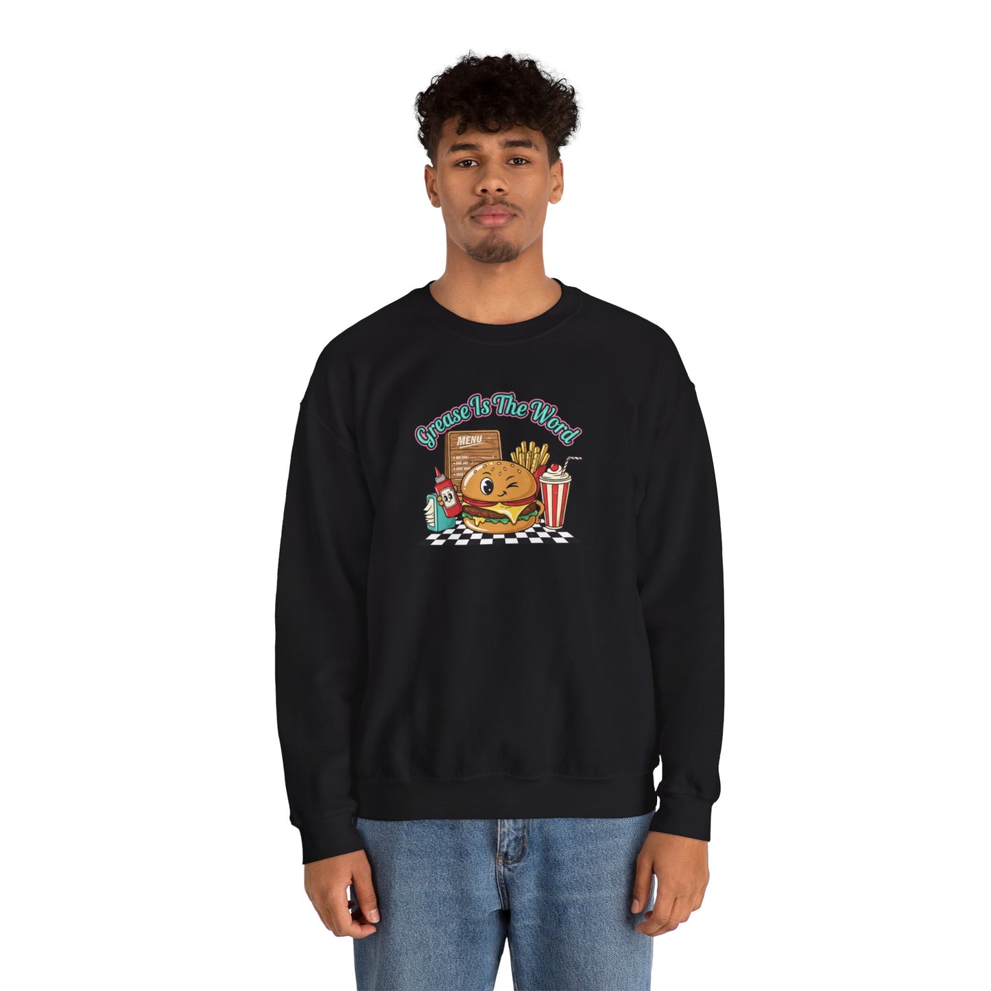 Cheeseburger Matchbook Design Sweatshirt | retro diner shirt, pantry label art