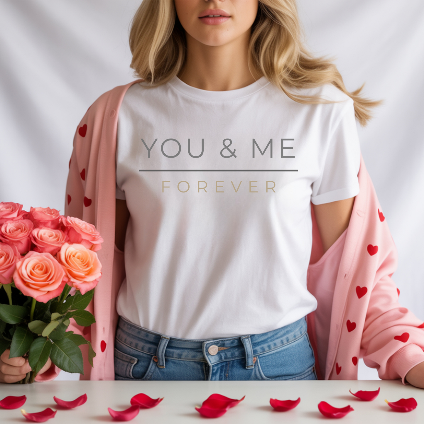 You and Me Forever Valentine T-Shirt, Valentines Day Shirt for Her, Matching Couple Valentine Shirts, Valentine Gift for Her