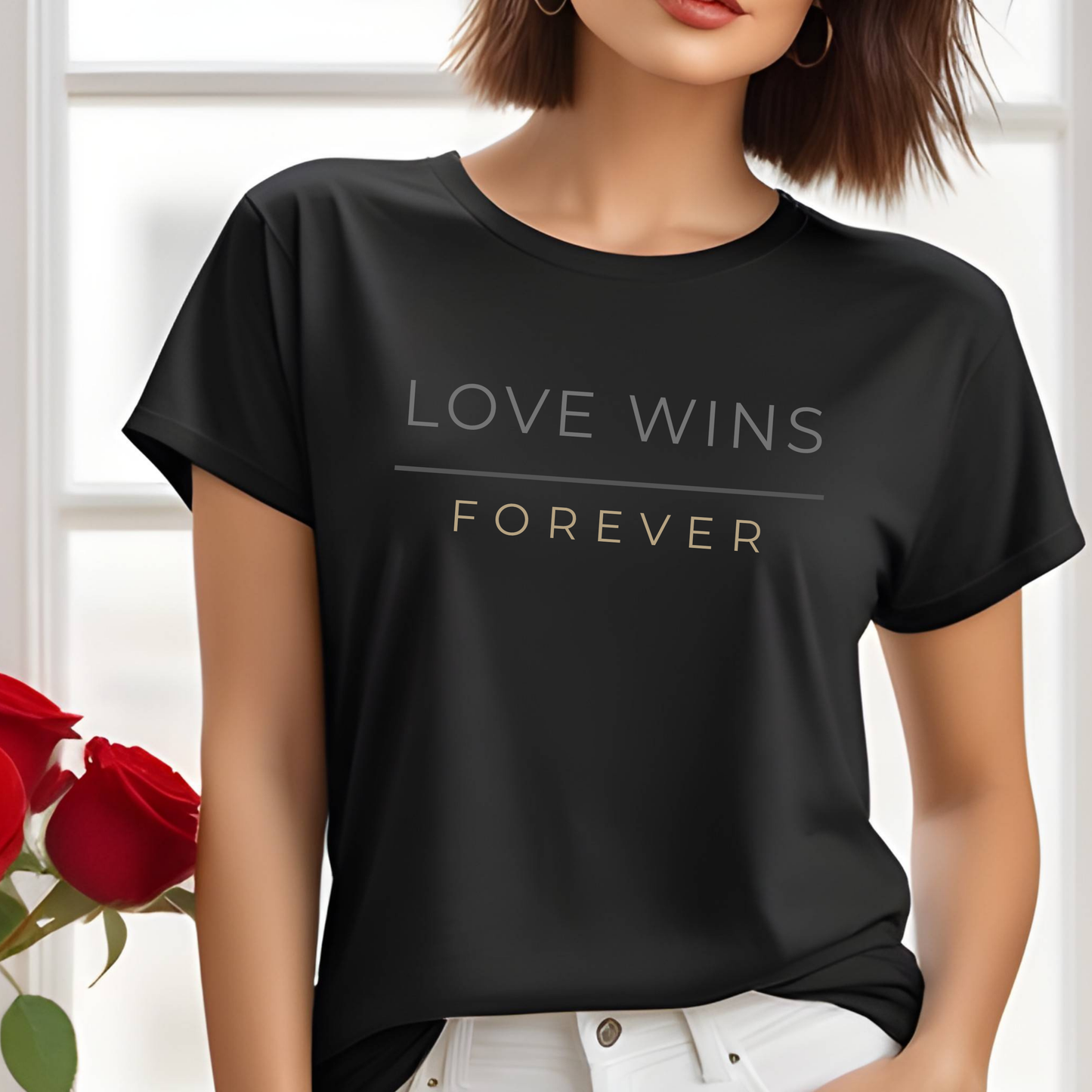 Love Wins Forever Valentine T-Shirt, Valentines Day Shirt for Her, Matching Couple Valentine Shirts, Valentine Gift for Her