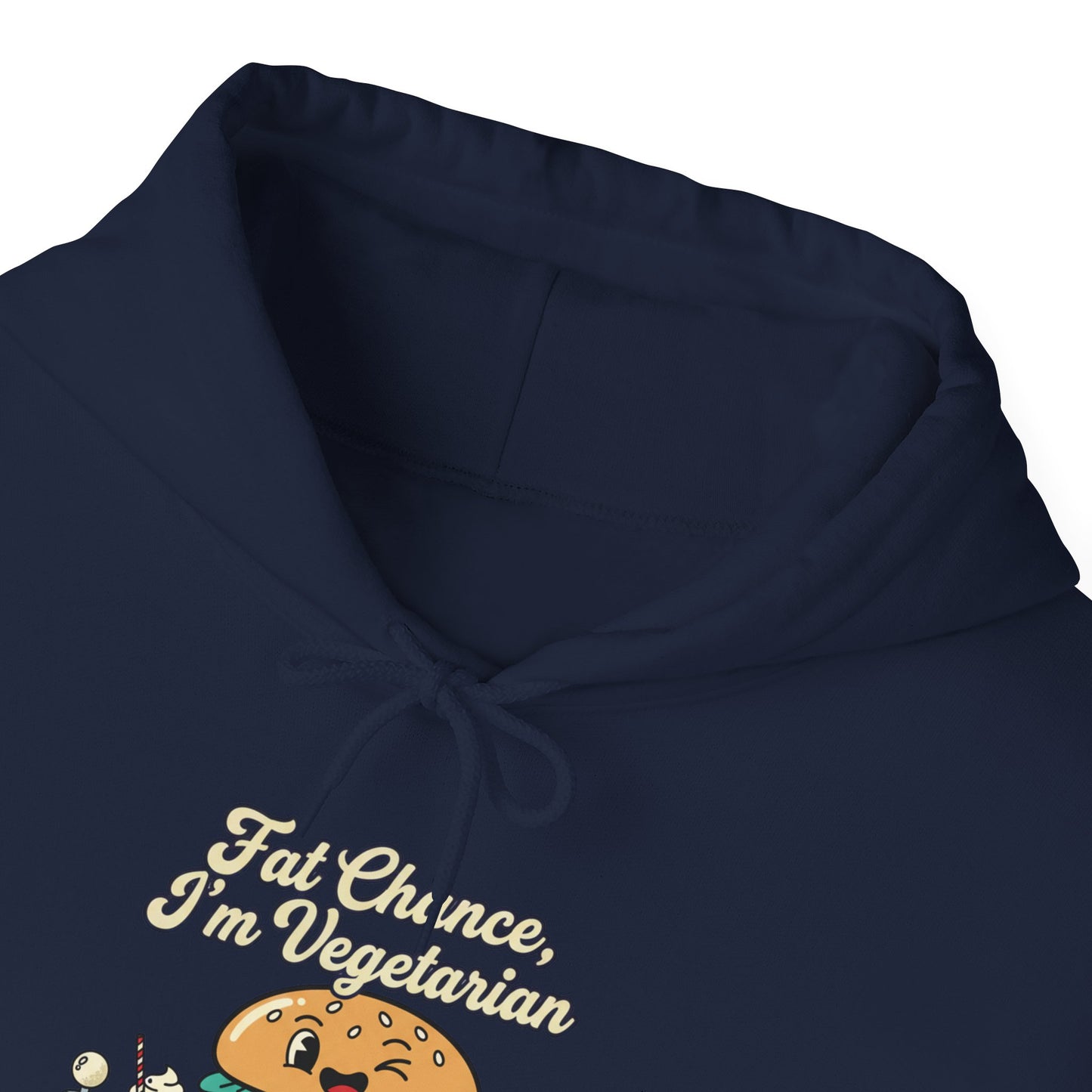 Fat Chance, I'm Vegetarian, Burger Matchbook Hoodie | retro diner shirt, matchbook graphic