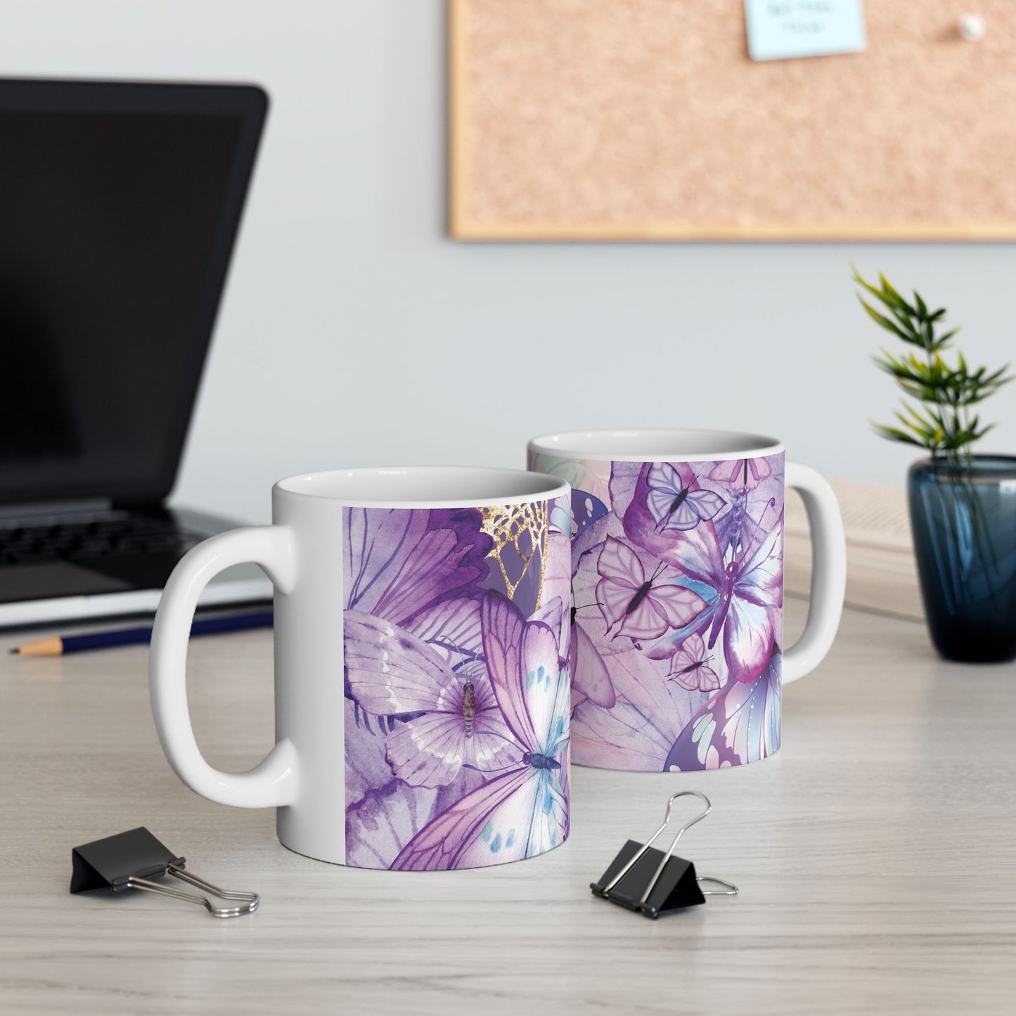 Butterfly Dream Ceramic Mug, Colorful Butterfly Mug, Nature Lover Gift, Artistic Coffee Cup, Spring Decor, Unique Drinkware