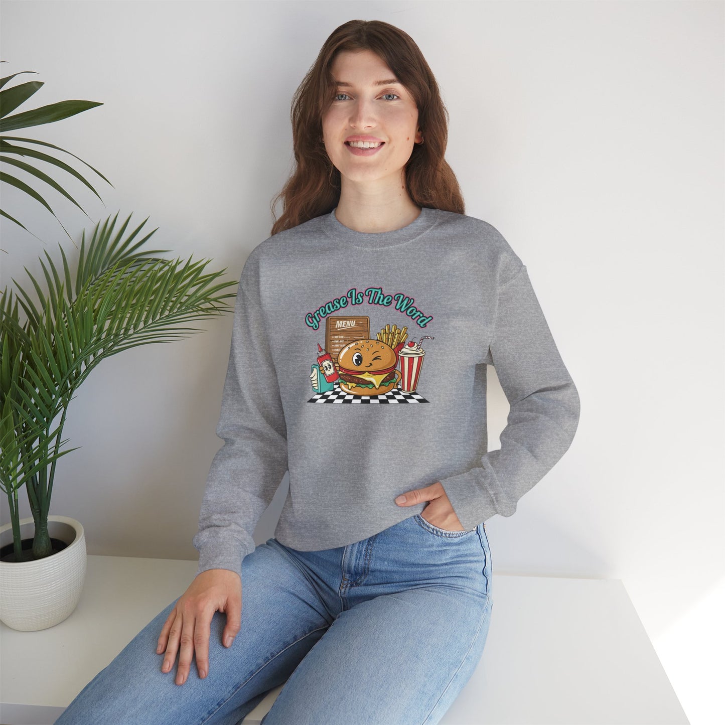 Cheeseburger Matchbook Design Sweatshirt | retro diner shirt, pantry label art