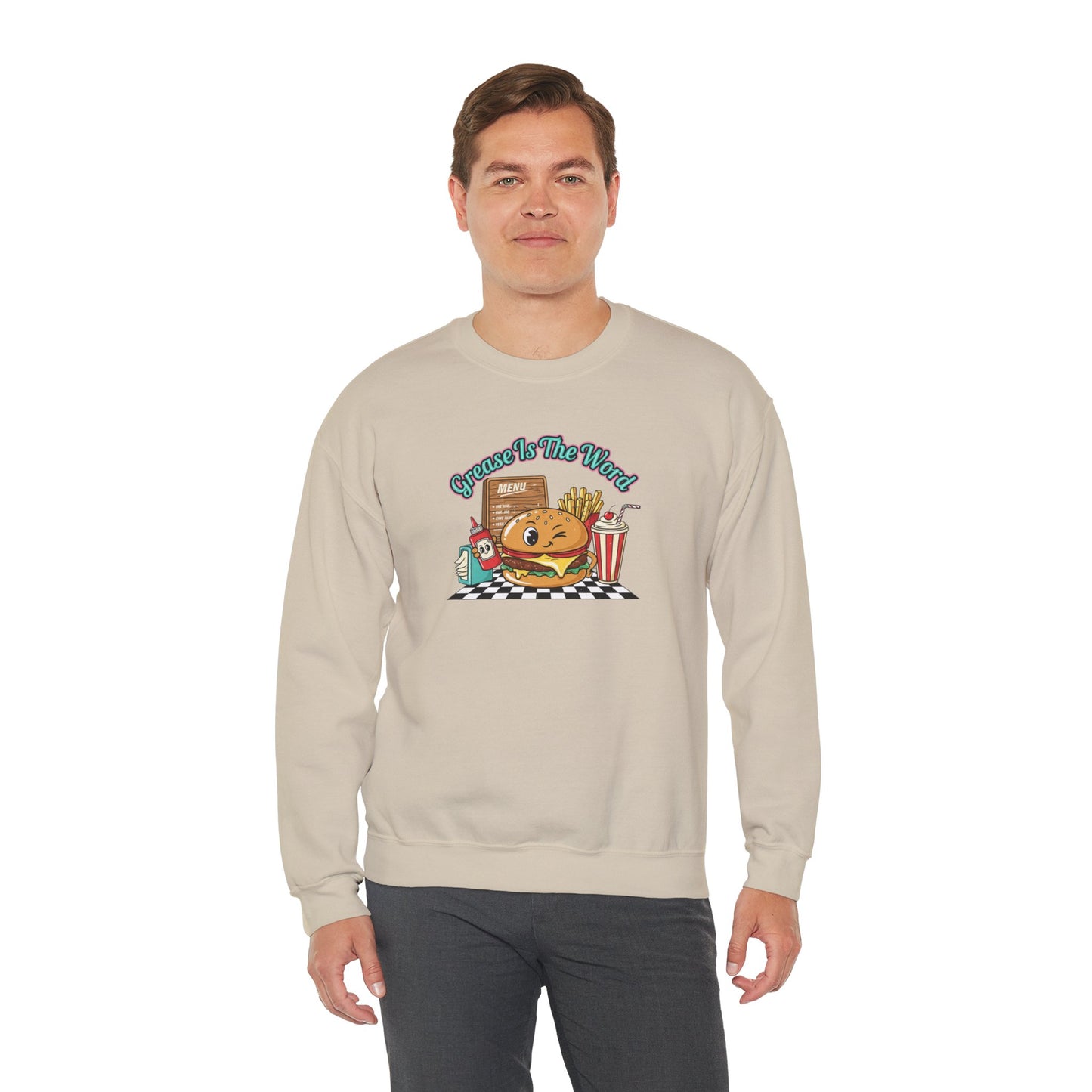 Cheeseburger Matchbook Design Sweatshirt | retro diner shirt, pantry label art