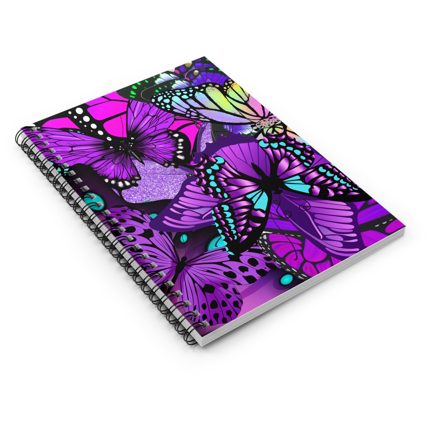 Colorful Butterfly Spiral Notebook, Ideal for Journaling, School, Gifts, Butterfly Lovers, Nature Enthusiasts