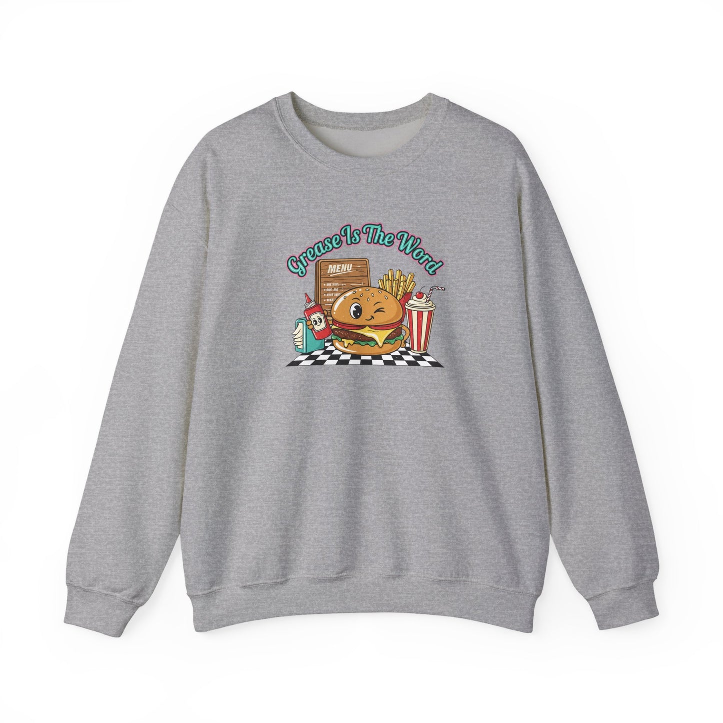 Cheeseburger Matchbook Design Sweatshirt | retro diner shirt, pantry label art
