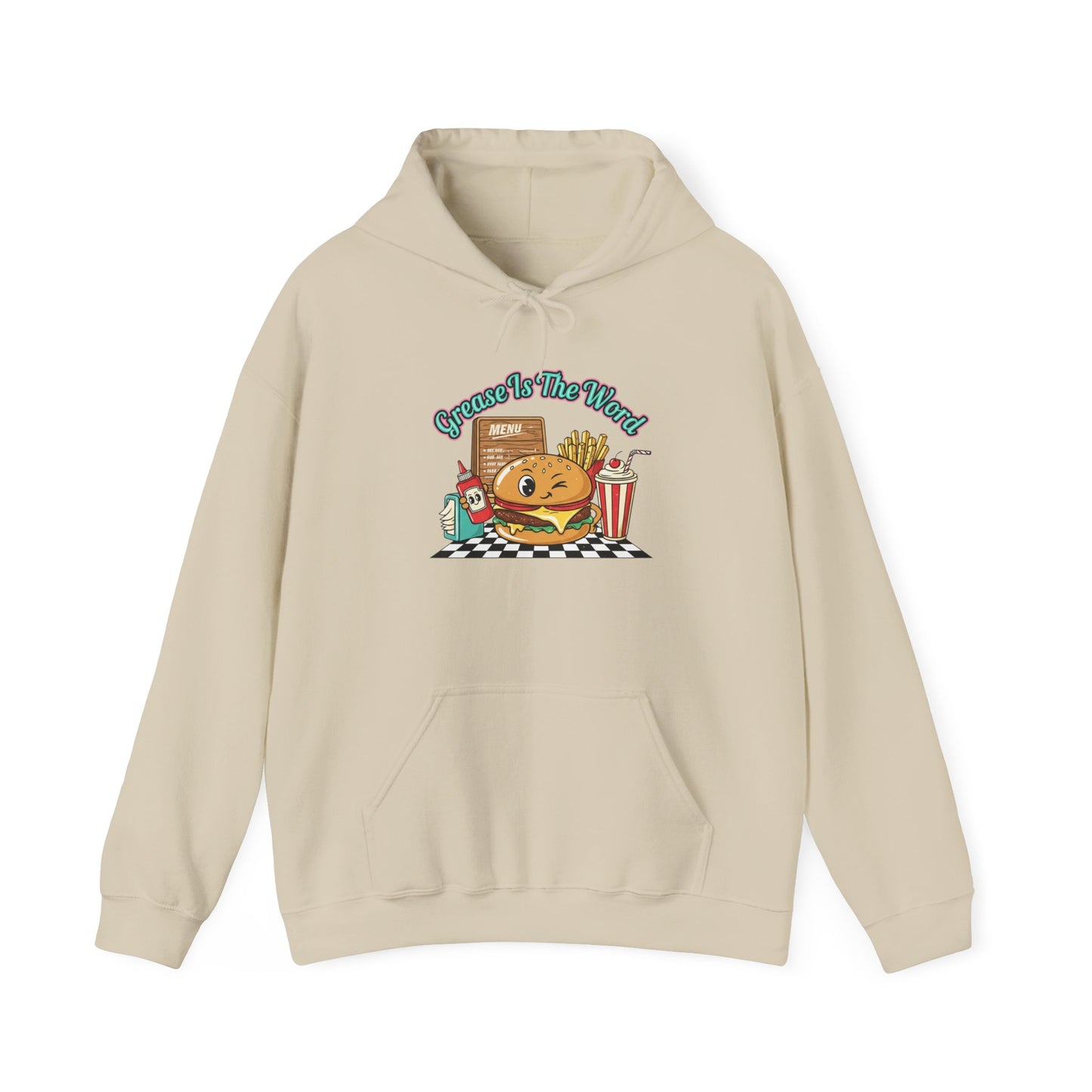Grease is the Word, Matchbook Burger Diner Hoodie | retro diner shirt, pantry label art