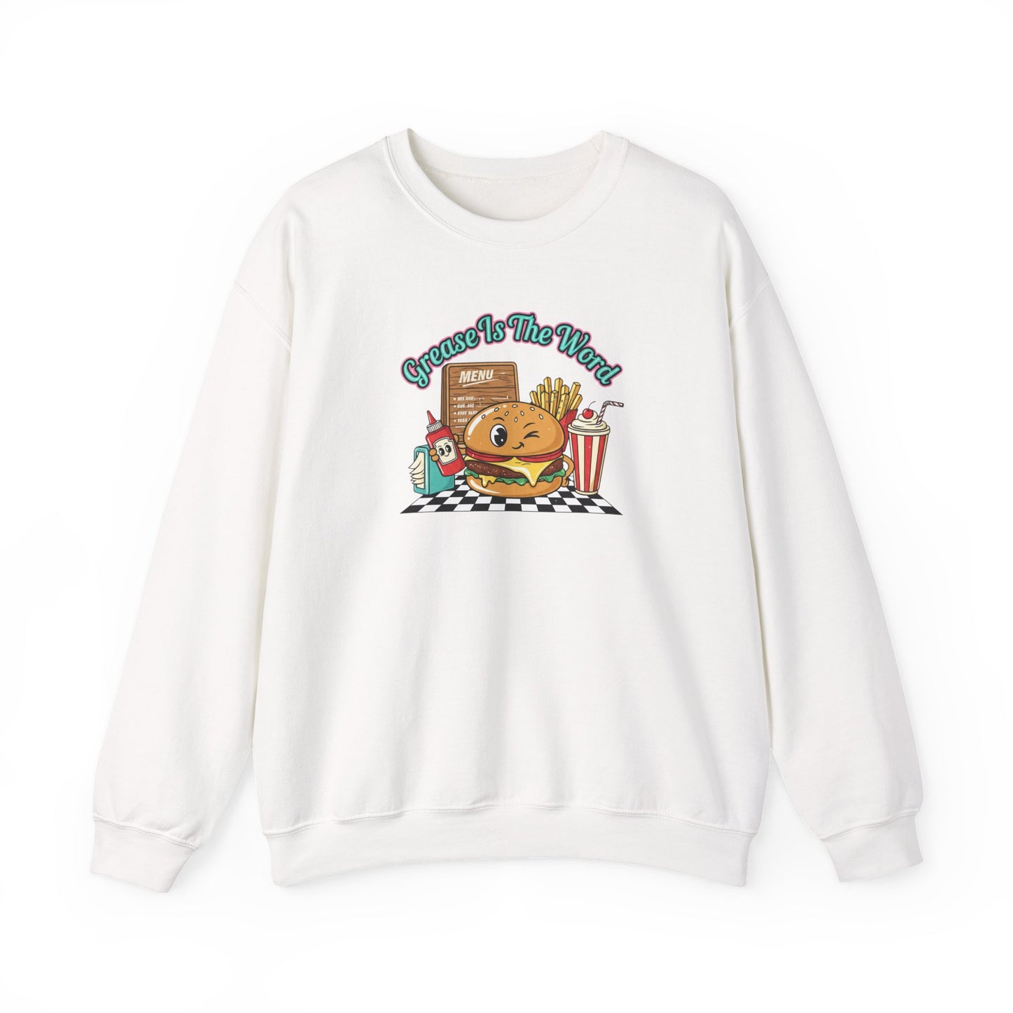 Cheeseburger Matchbook Design Sweatshirt | retro diner shirt, pantry label art
