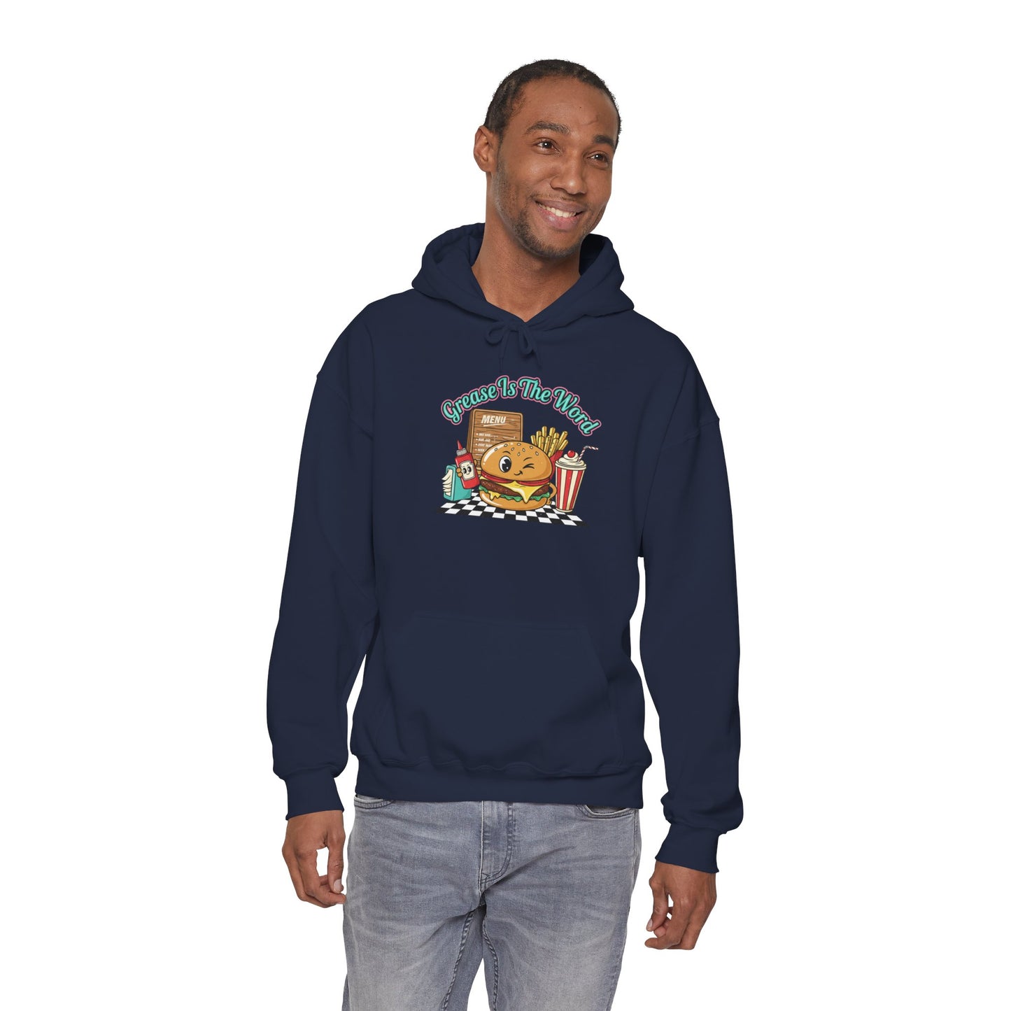 Grease is the Word, Matchbook Burger Diner Hoodie | retro diner shirt, pantry label art